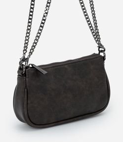 Bolsa Transversal Pequena em PU com Alça em Corrente