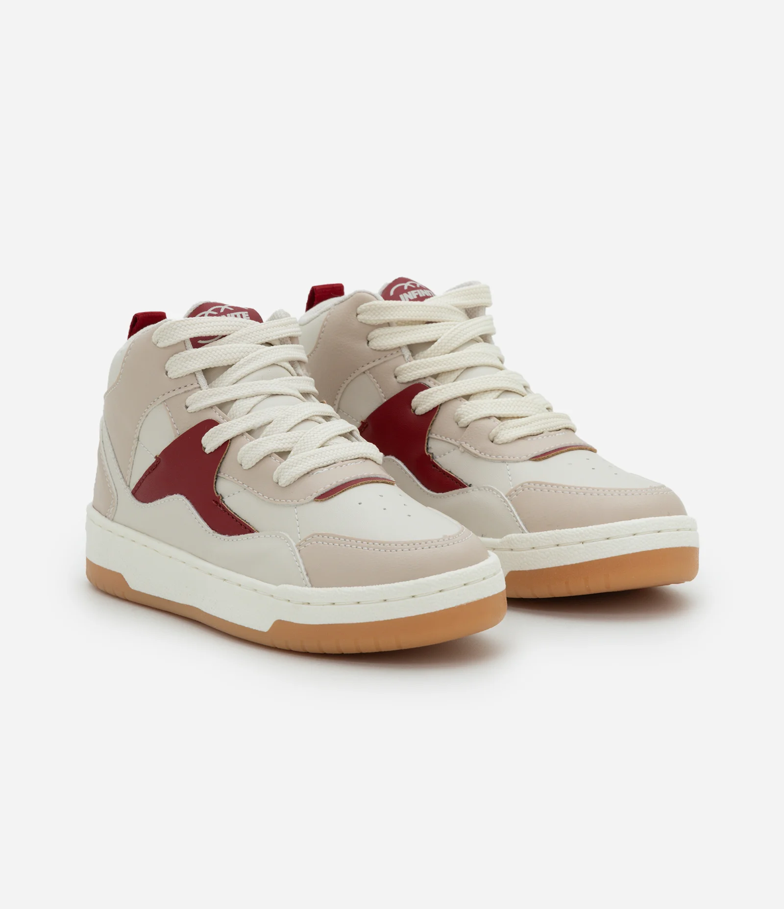 Tênis Infantil com Fechamento por Cadarço – Tam 28 a 35 Bege/Vinho 1