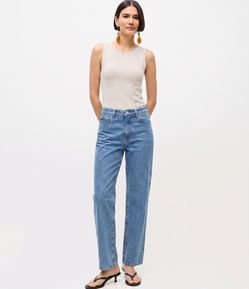 Blusa Ponto Roma sem Manga com Recortes Frontais
