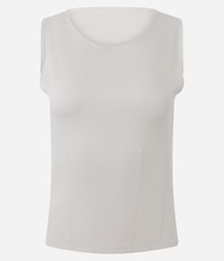 Blusa Ponto Roma sem Manga com Recortes Frontais