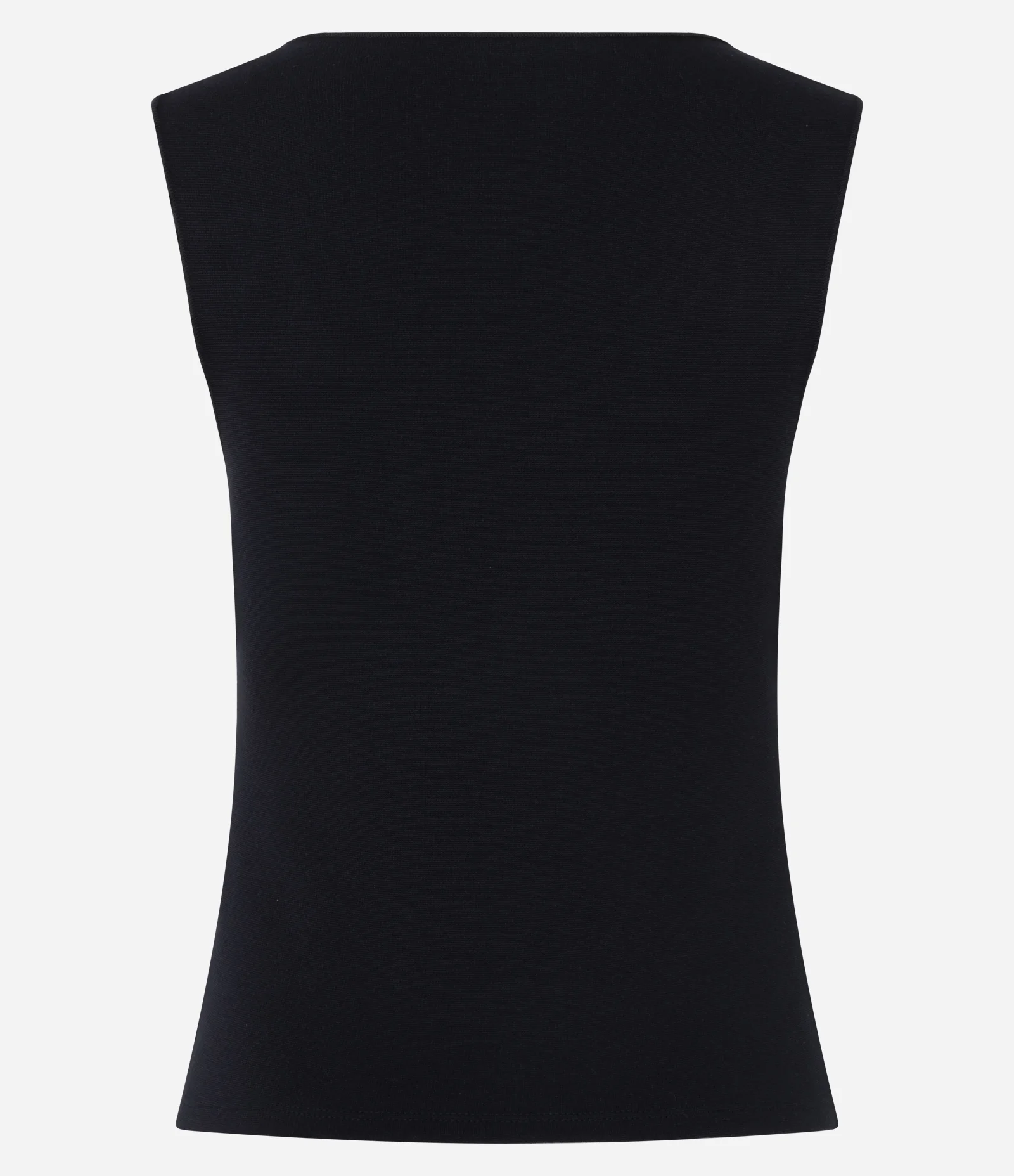 Blusa Ponto Roma sem Manga com Recortes Frontais Preto 2