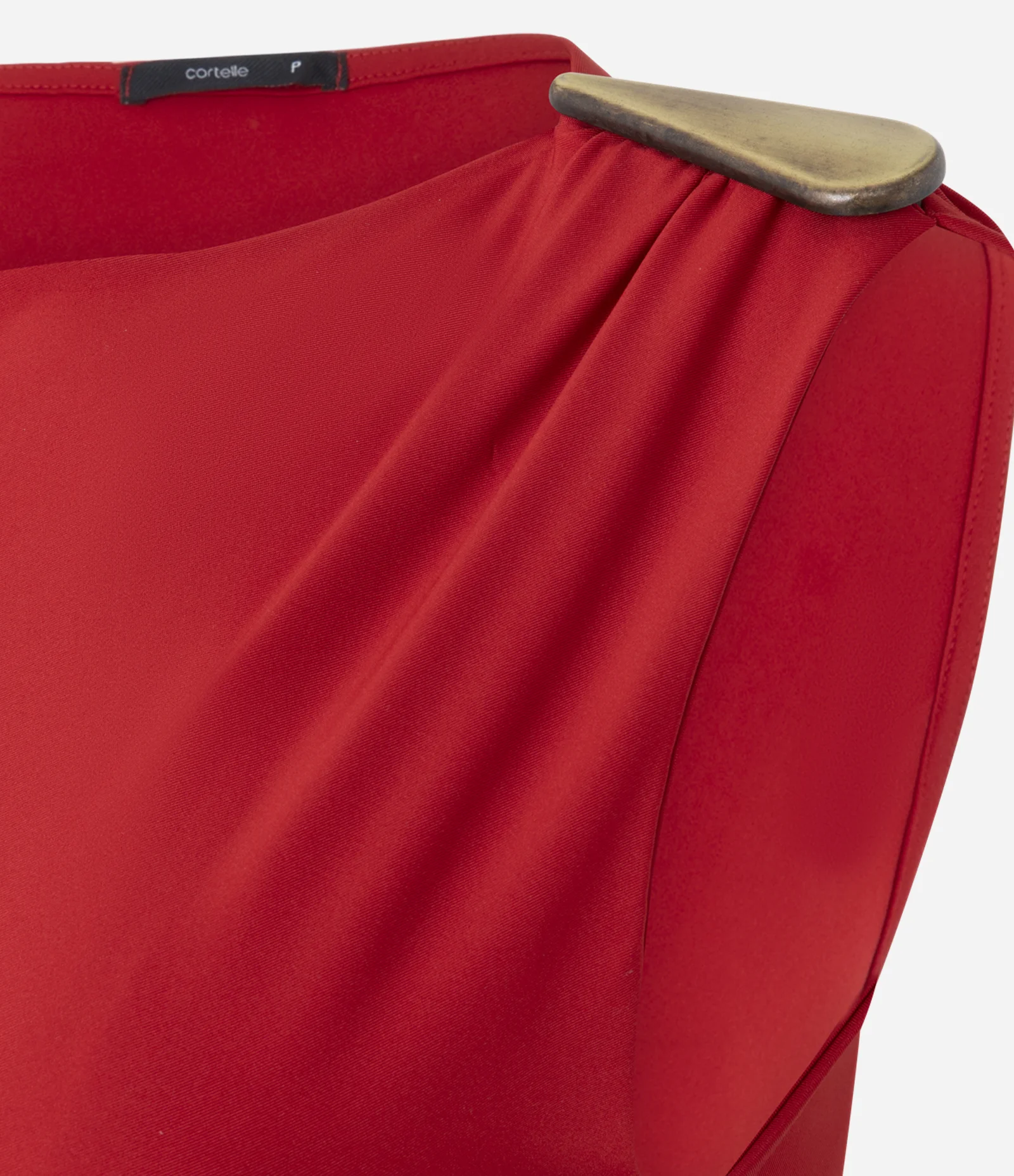 Vestido Midi com Aviamento em Gota e Fenda Lateral Vermelho 8