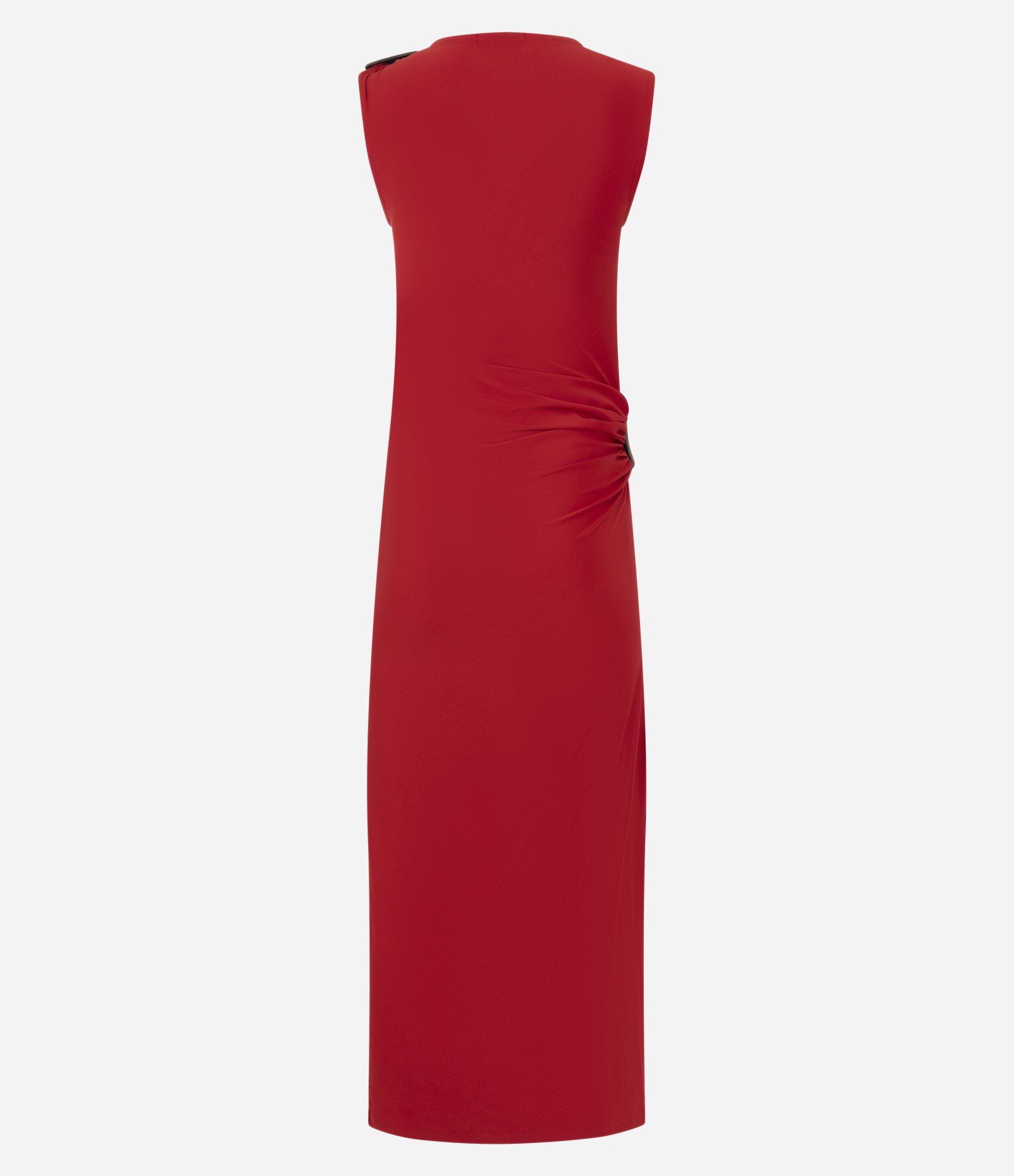 Vestido Midi com Aviamento em Gota e Fenda Lateral Vermelho 9