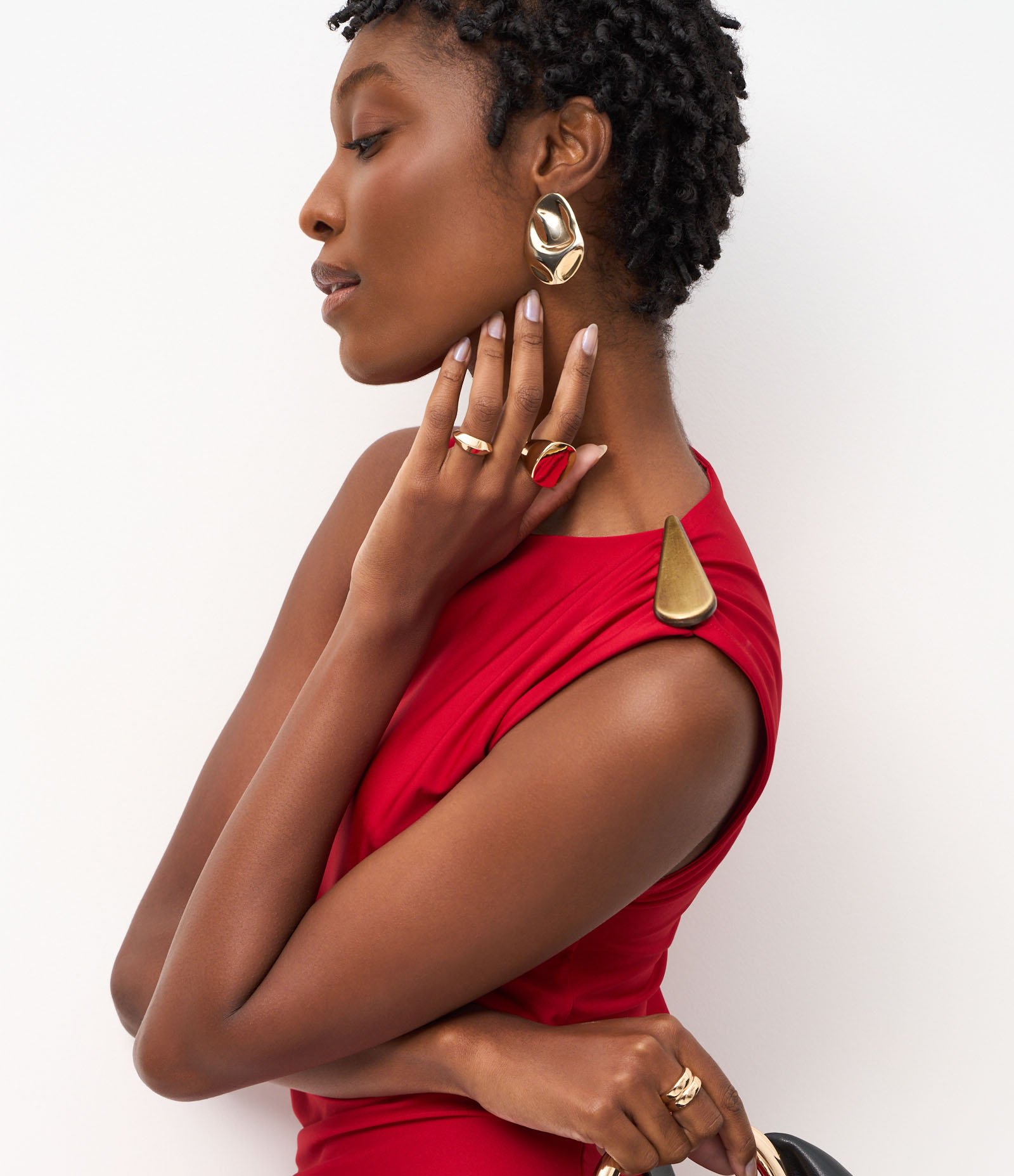 Vestido Midi com Aviamento em Gota e Fenda Lateral Vermelho 3