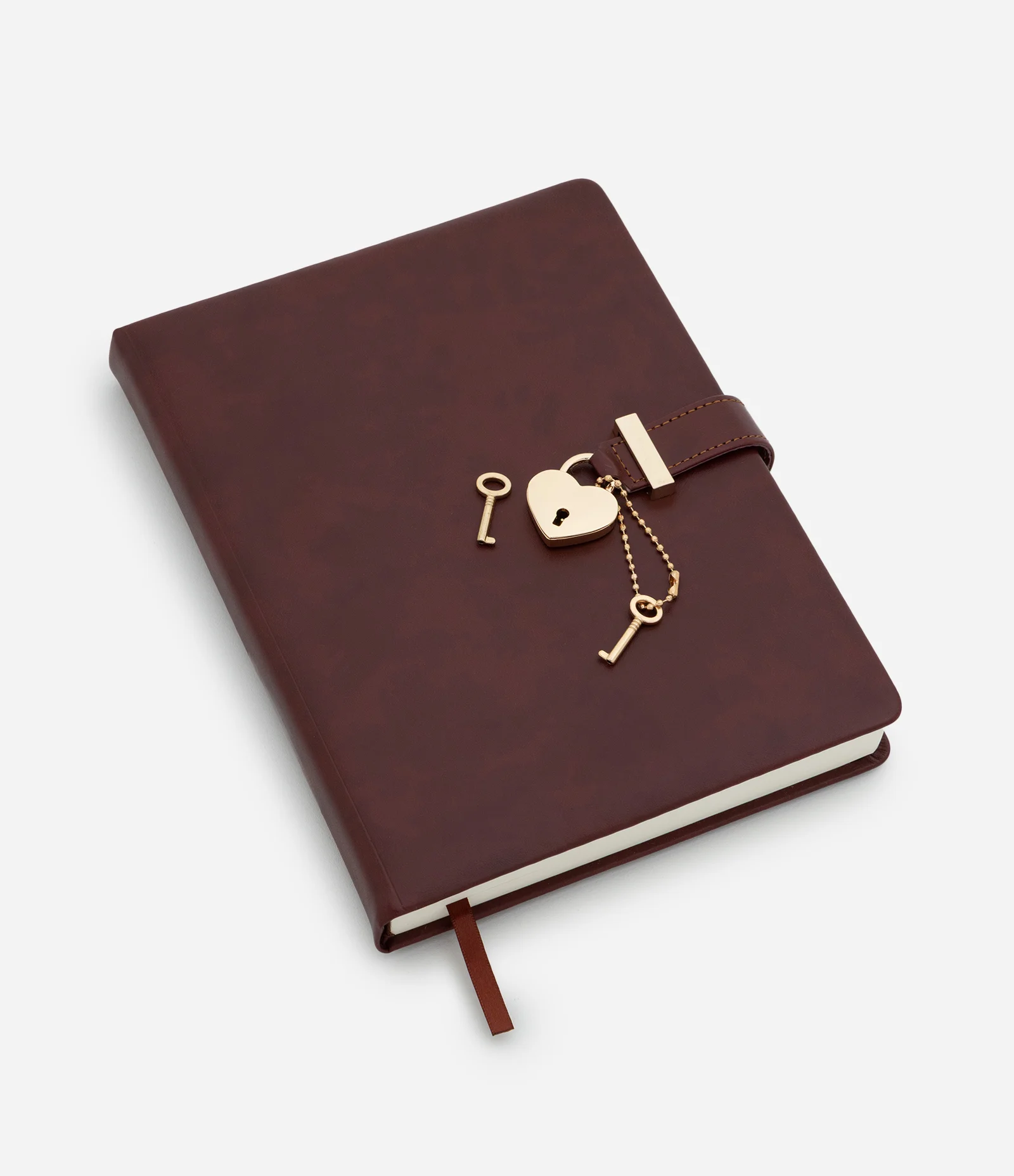 Caderno com Cadeado de Coração Marrom 1