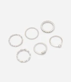 Kit 06 Anéis Delicados com Modelos Variados
