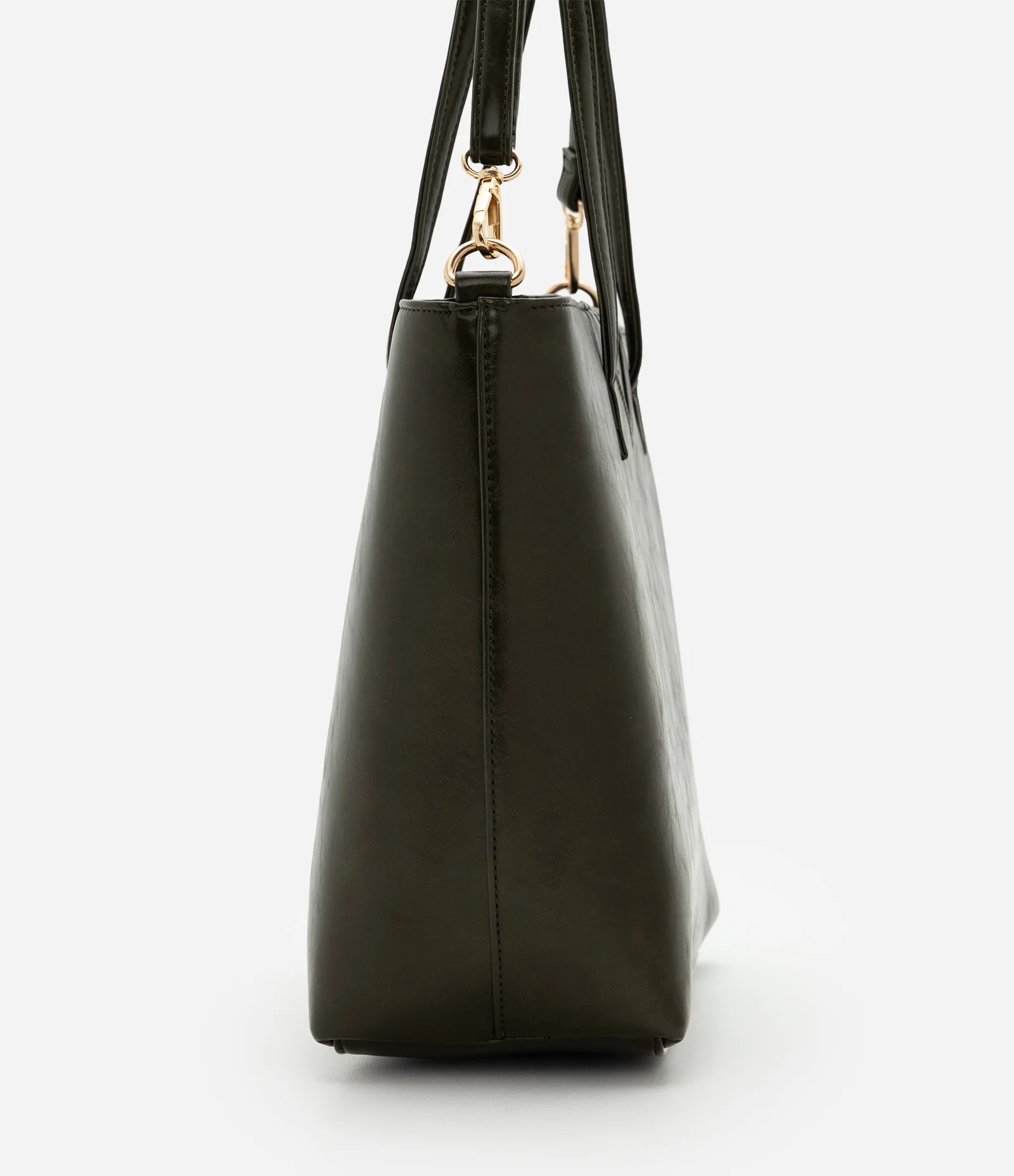 Bolsa Shopper Grande em PU com Alça Longa Removível Verde Escuro 2
