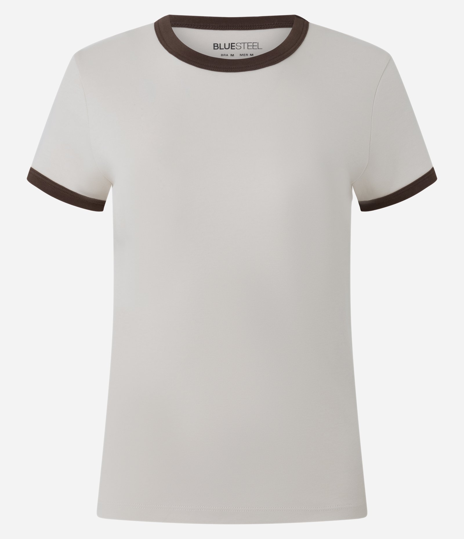 Blusa Baby Look com Mangas e Gola Contrastantes Branco 4