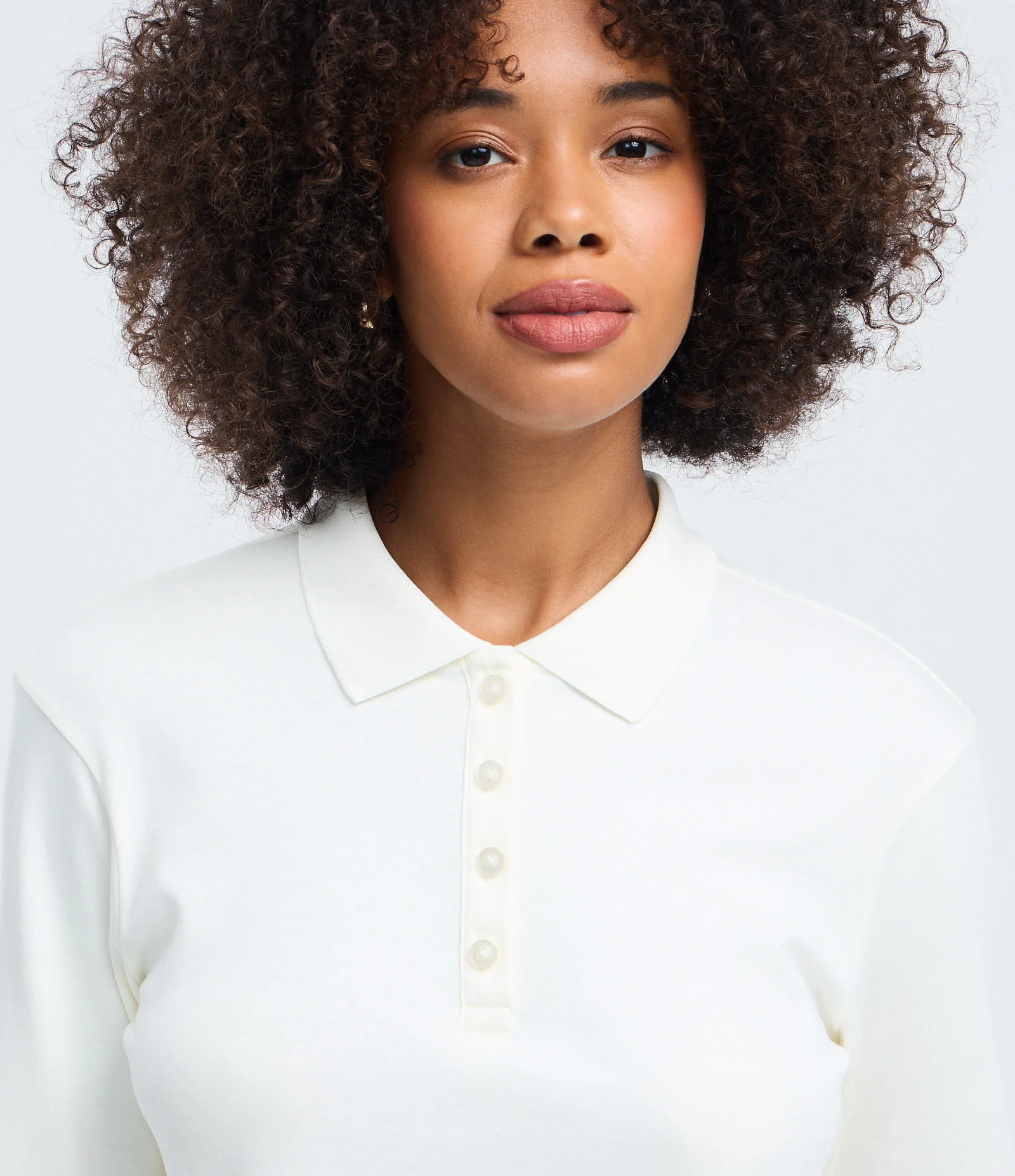 Blusa Polo com Manga Longa em Algodão Peruano Branco 3