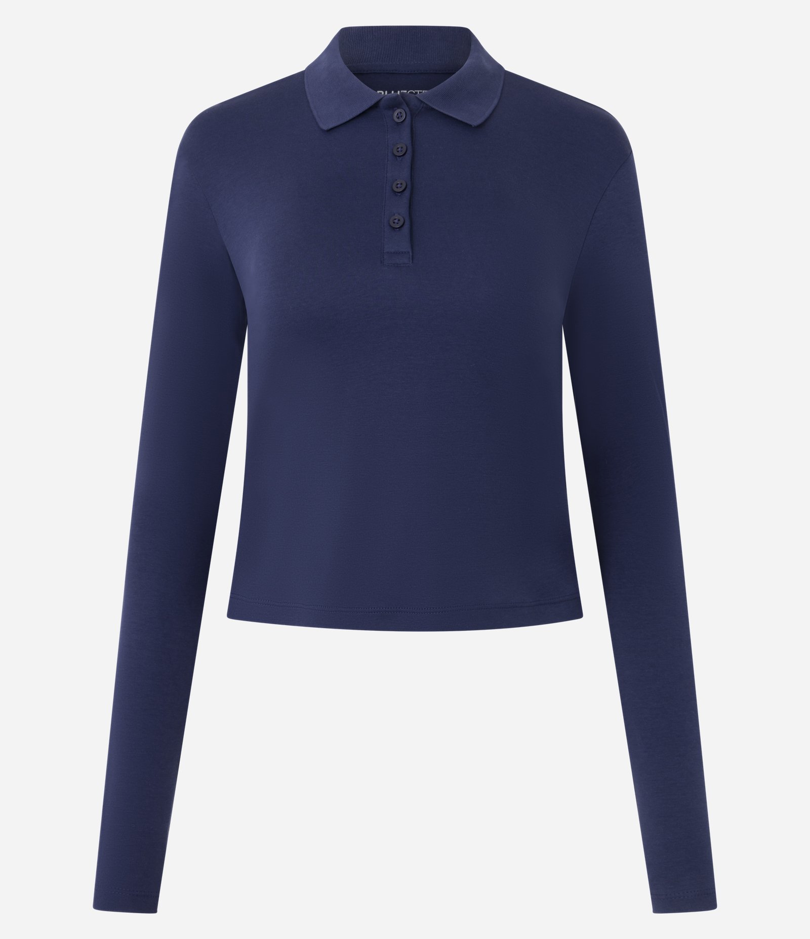 Blusa Polo com Manga Longa em Algodão Peruano Azul 4