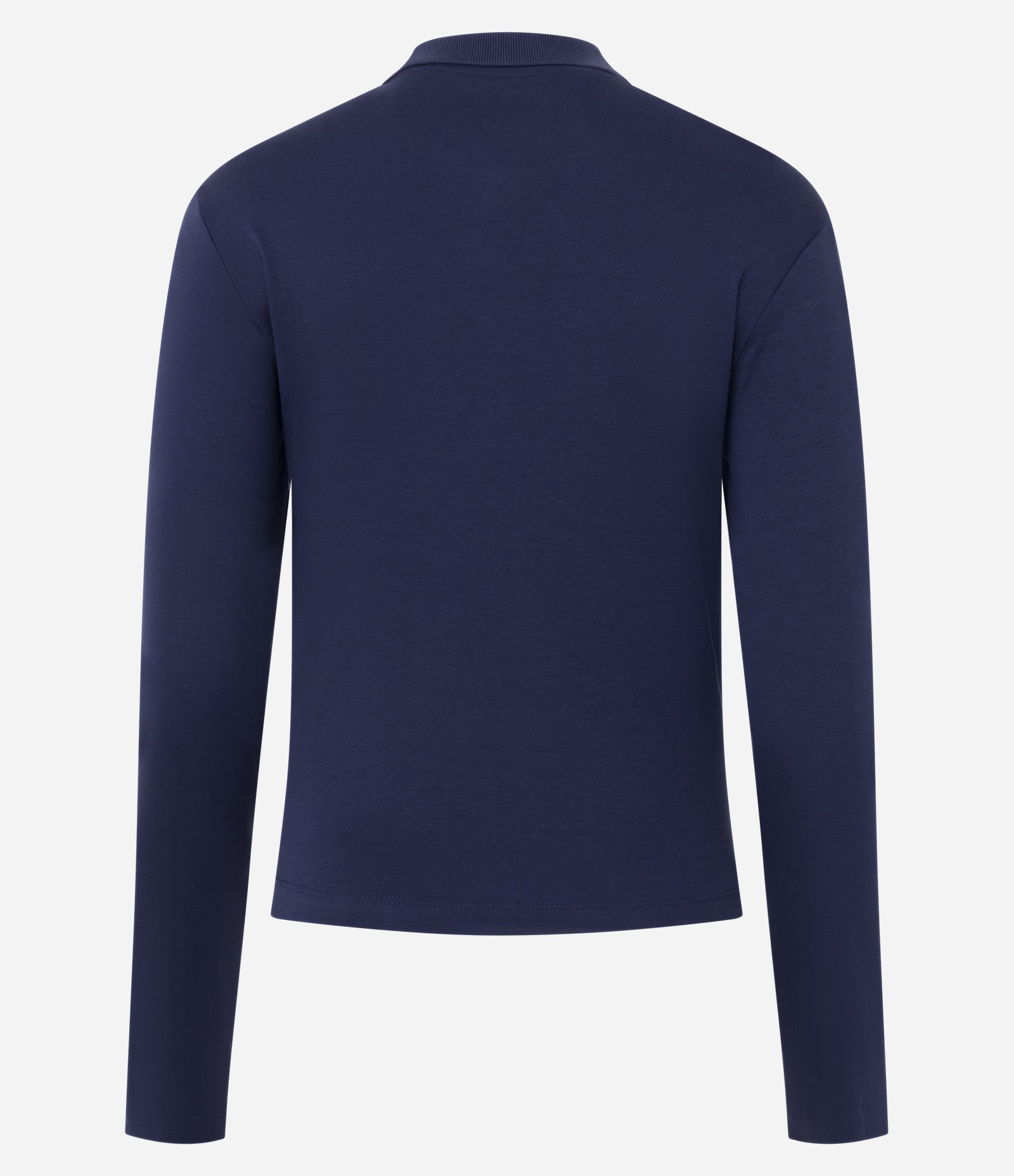 Blusa Polo com Manga Longa em Algodão Peruano Azul 5