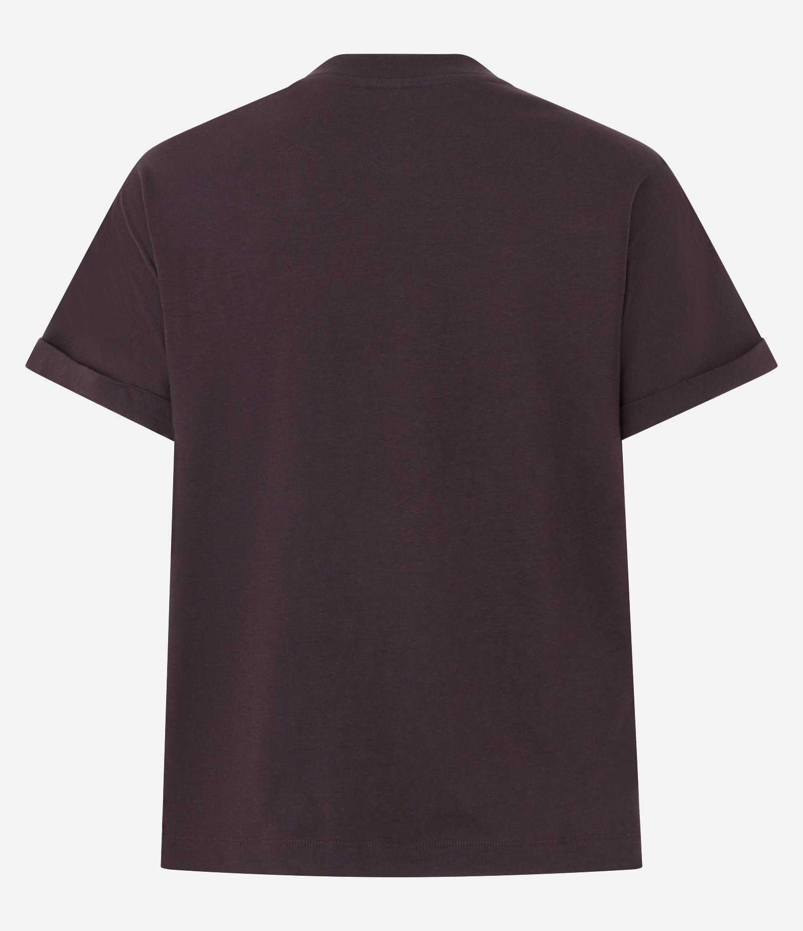 Blusa Básica com Manga Dobrada Curta em Algodão Bordô 5