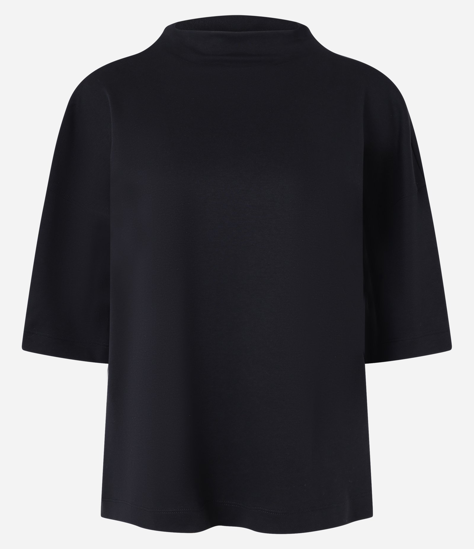 Camiseta Soltinha com Gola Inteira e Manga Curta Preto 4