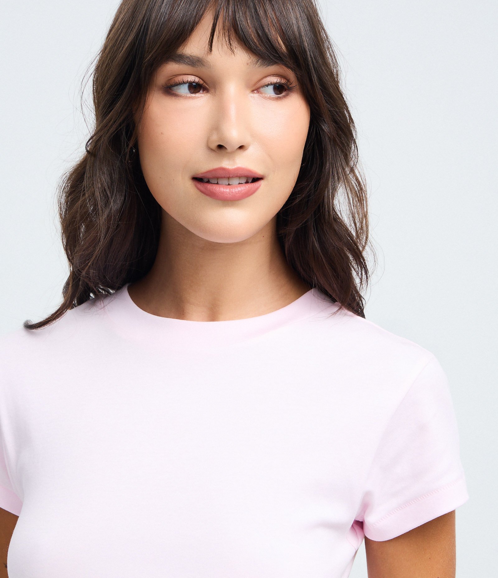 Blusa Manga Curta em Algodão Peruano com Franzido na Lateral Rosa 4