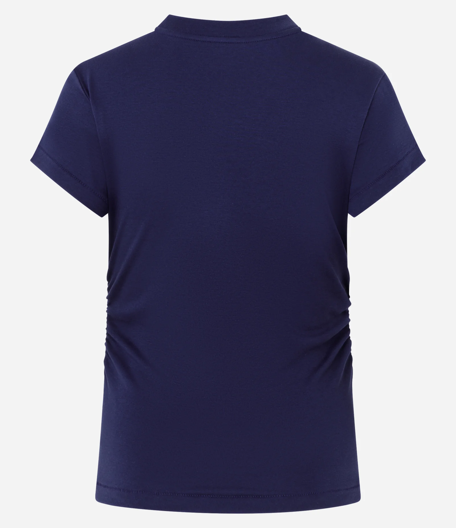 Blusa Manga Curta em Algodão Peruano com Franzido na Lateral Azul 6