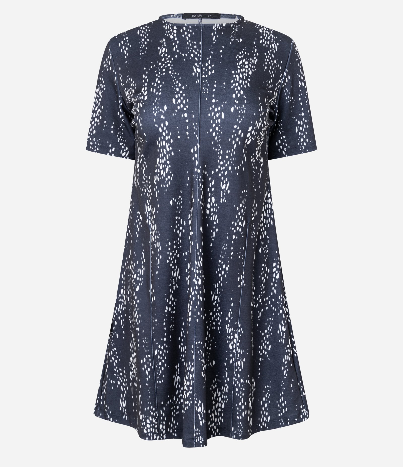 Vestido Curto com Ombreiras e Estampa Abstrata Azul 4