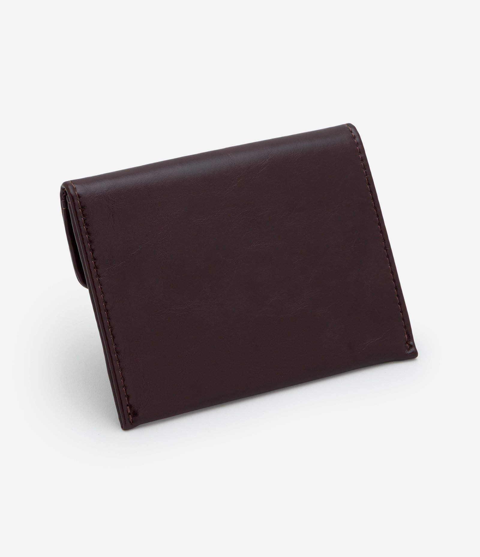 Carteira Envelope Pequena em PU com Detalhe Triangular Vinho 2