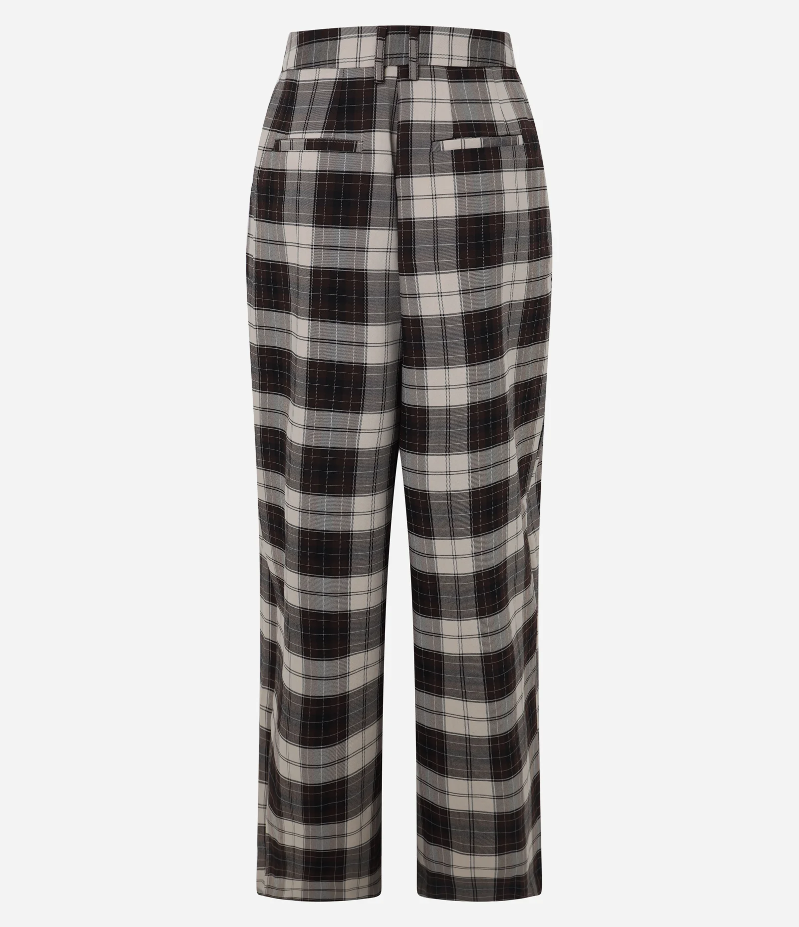 Calça Wide Leg Alfaiatada com Estampa Xadrez Preto 7
