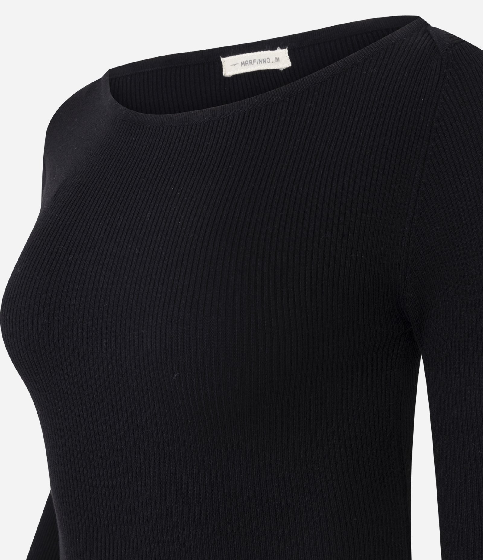 Blusa Básica Ombro a Ombro Transpassado em Tricô Preto 2