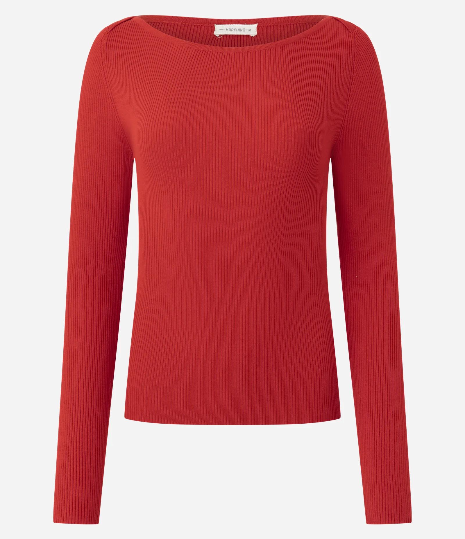 Blusa Básica Ombro a Ombro Transpassado em Tricô Vermelho 1