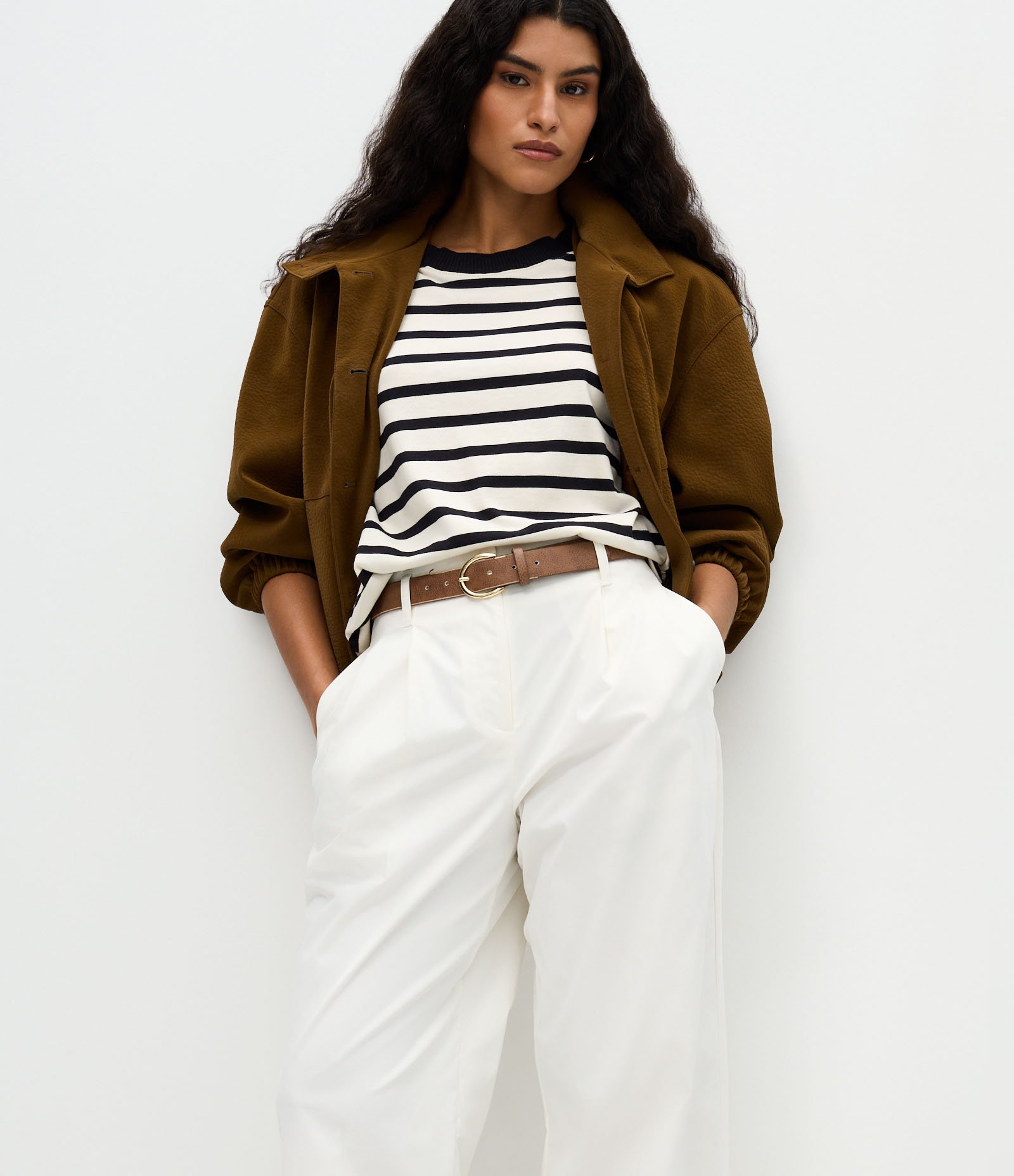 Calça Pantacourt em Sarja com Barra Dobrada Branco 2