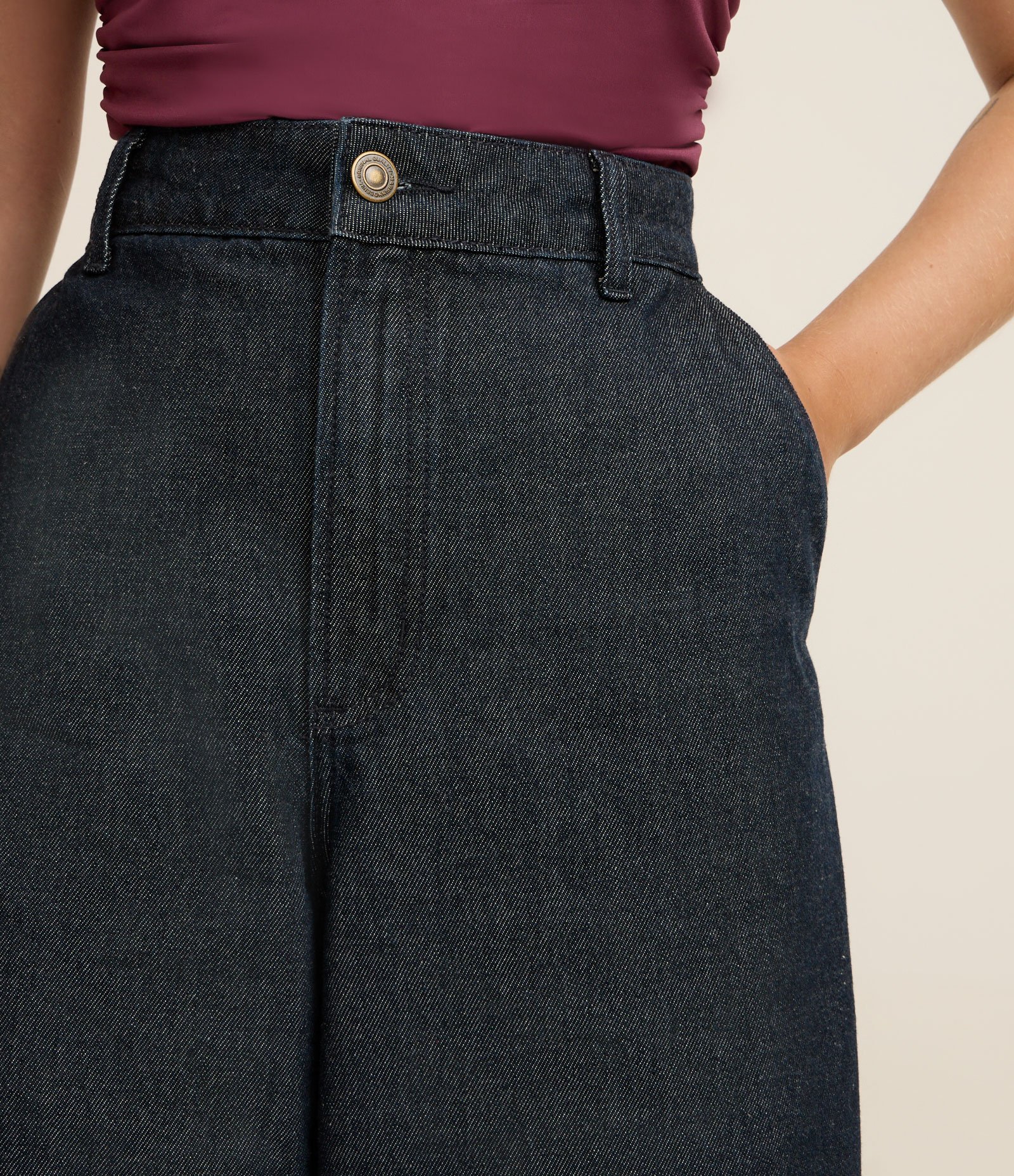 Calça Barrel em Jeans com Fenda Lateral Azul 4