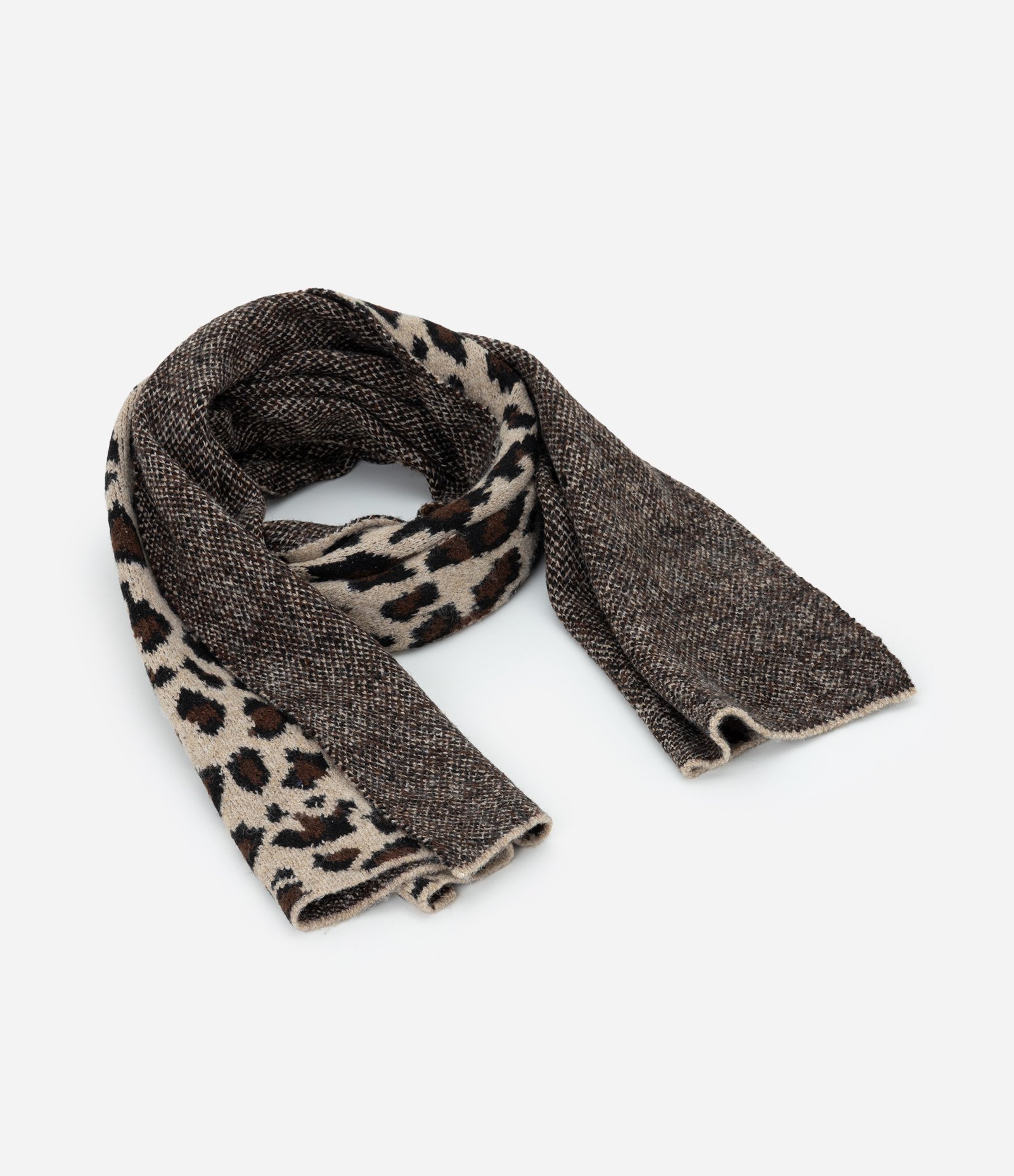 Cachecol Animal Print em Tricô Jacquard Animal Print 1