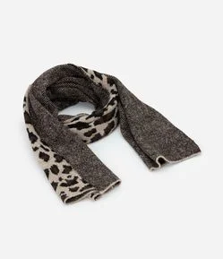 Cachecol Animal Print em Tricô Jacquard