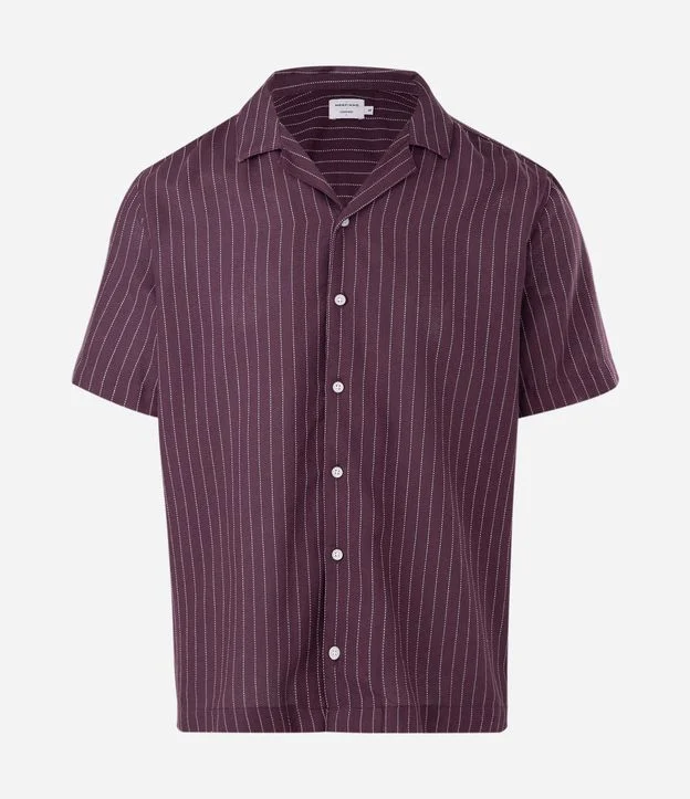 Camisa Comfort Manga Curta em Algodão Texturizada