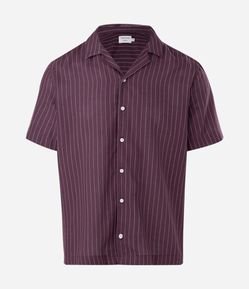 Camisa Comfort Manga Curta em Algodão Texturizada