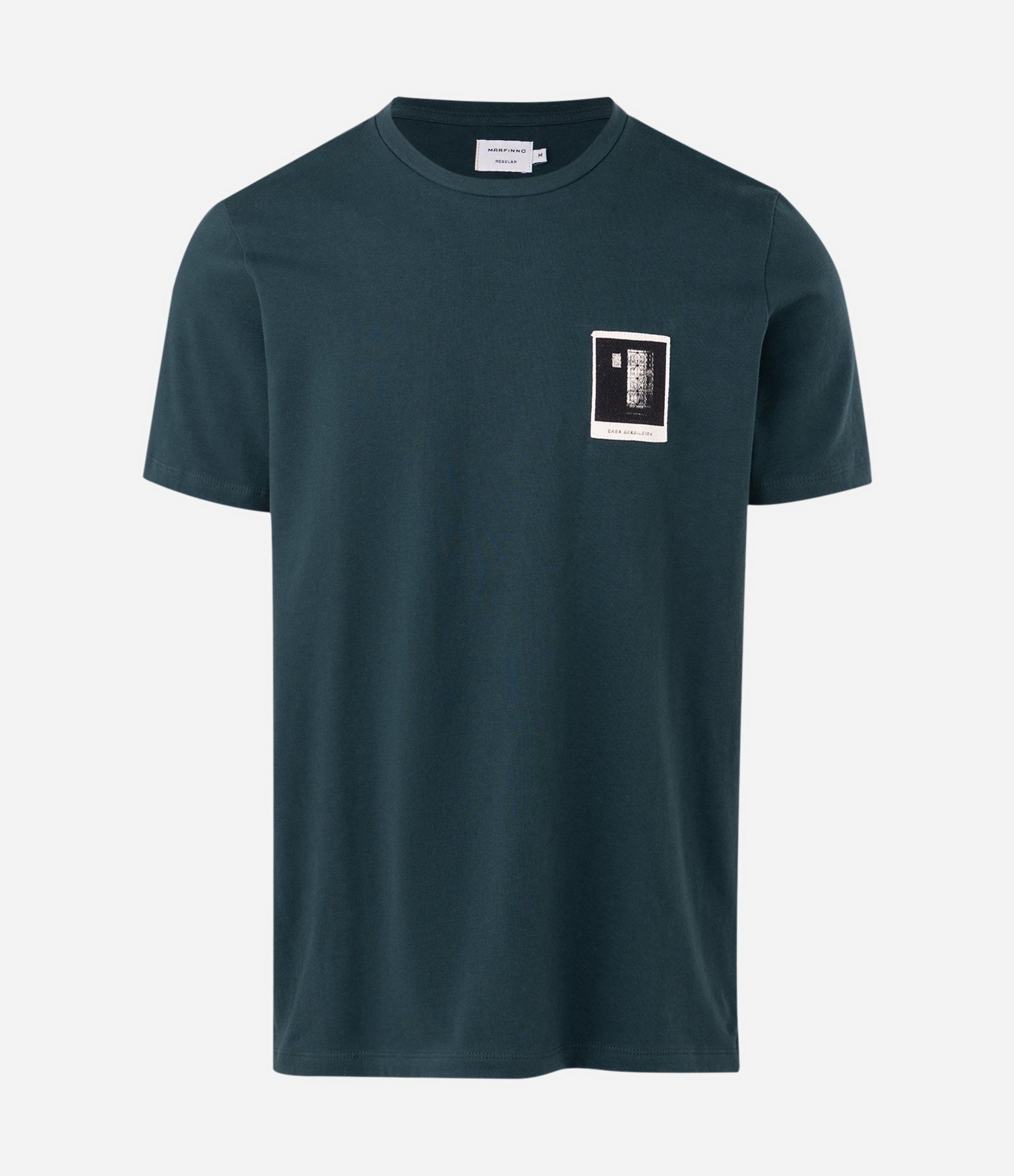 Camiseta Manga Curta em Algodão com Estampa Texturizada Verde 5
