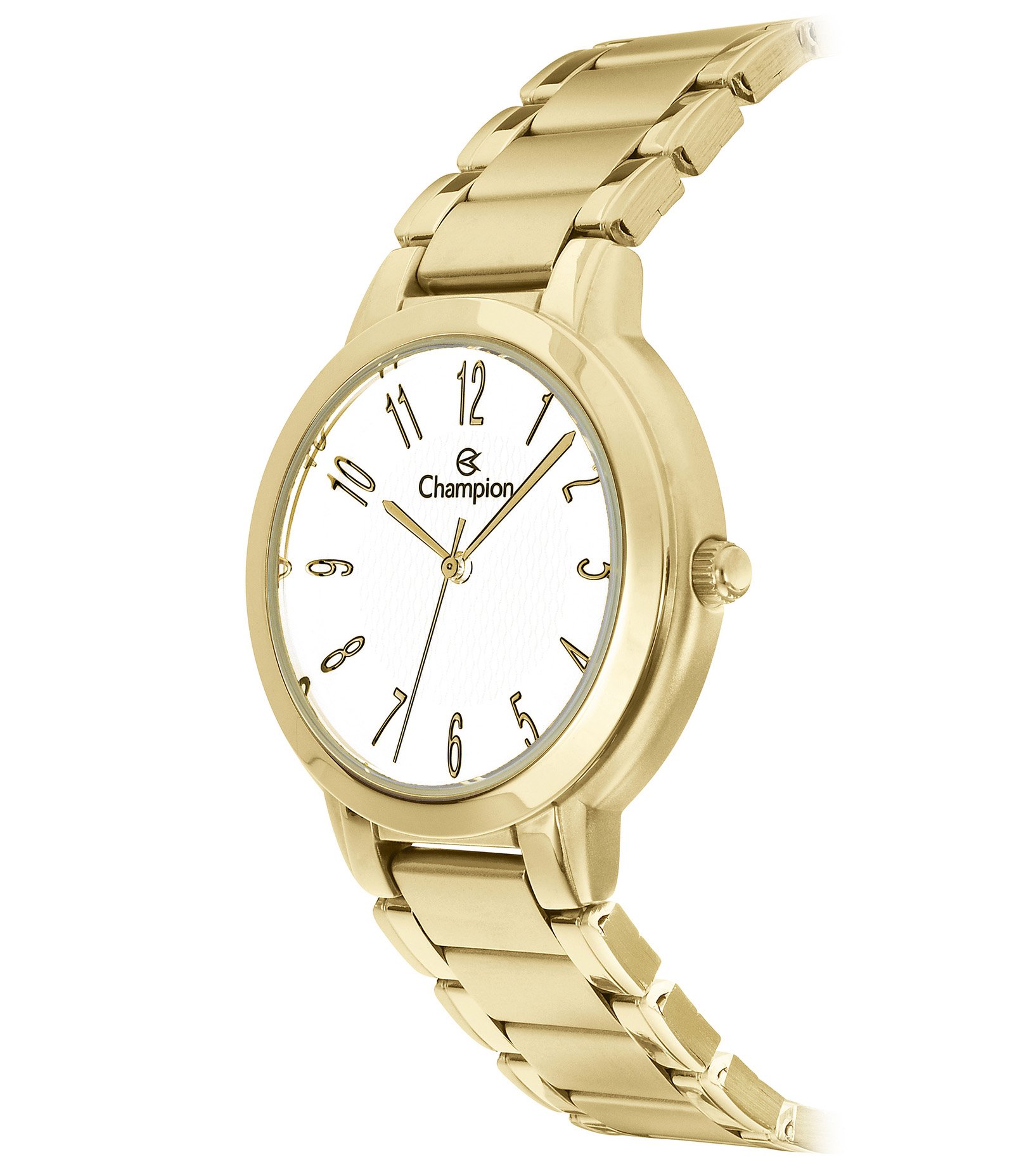 Kit Relógio Analógico Aço Feminino Champion Dourado 2