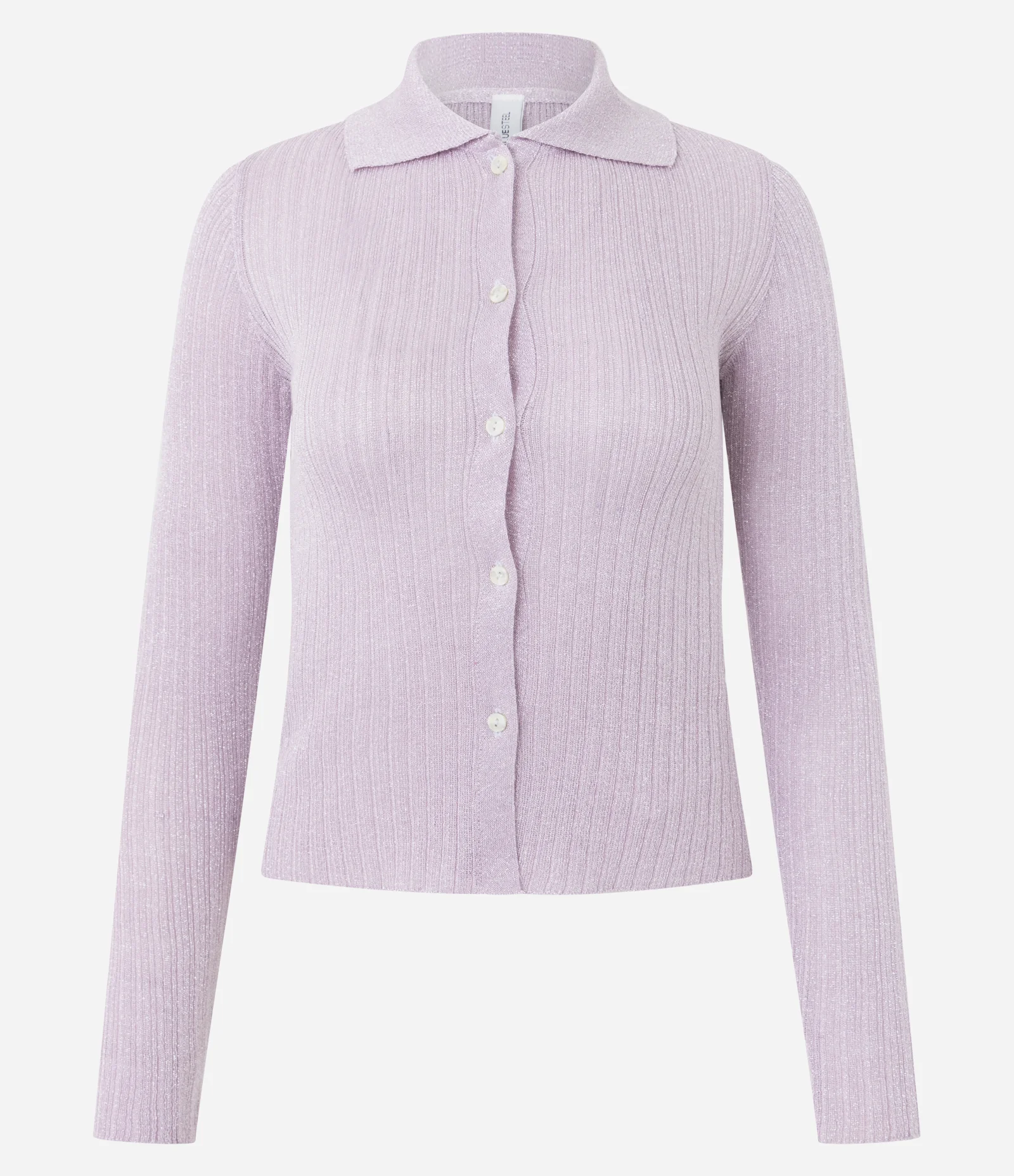 Blusa em Tricô Manga Longa com Detalhes Contrastantes Rosa 1