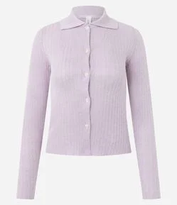 Blusa em Tricô Manga Longa com Detalhes Contrastantes