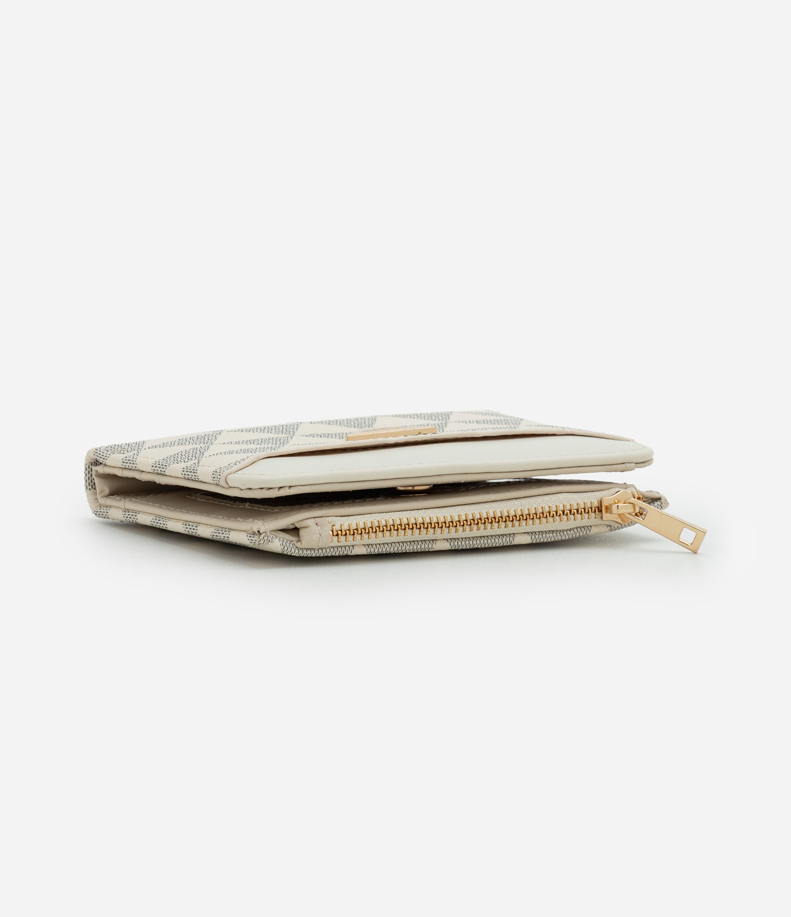 Carteira Envelope Pequena em PU com Estampa Triângulos Off White 4