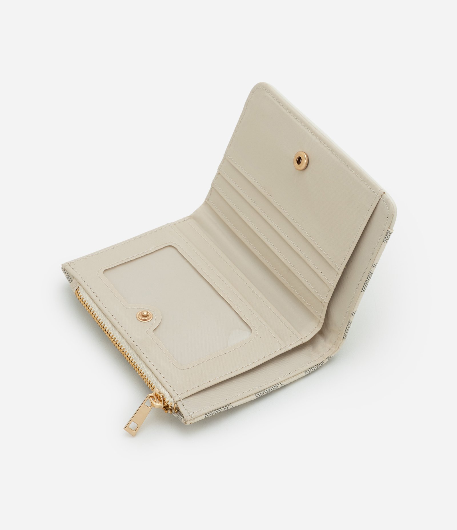 Carteira Envelope Pequena em PU com Estampa Triângulos Off White 5