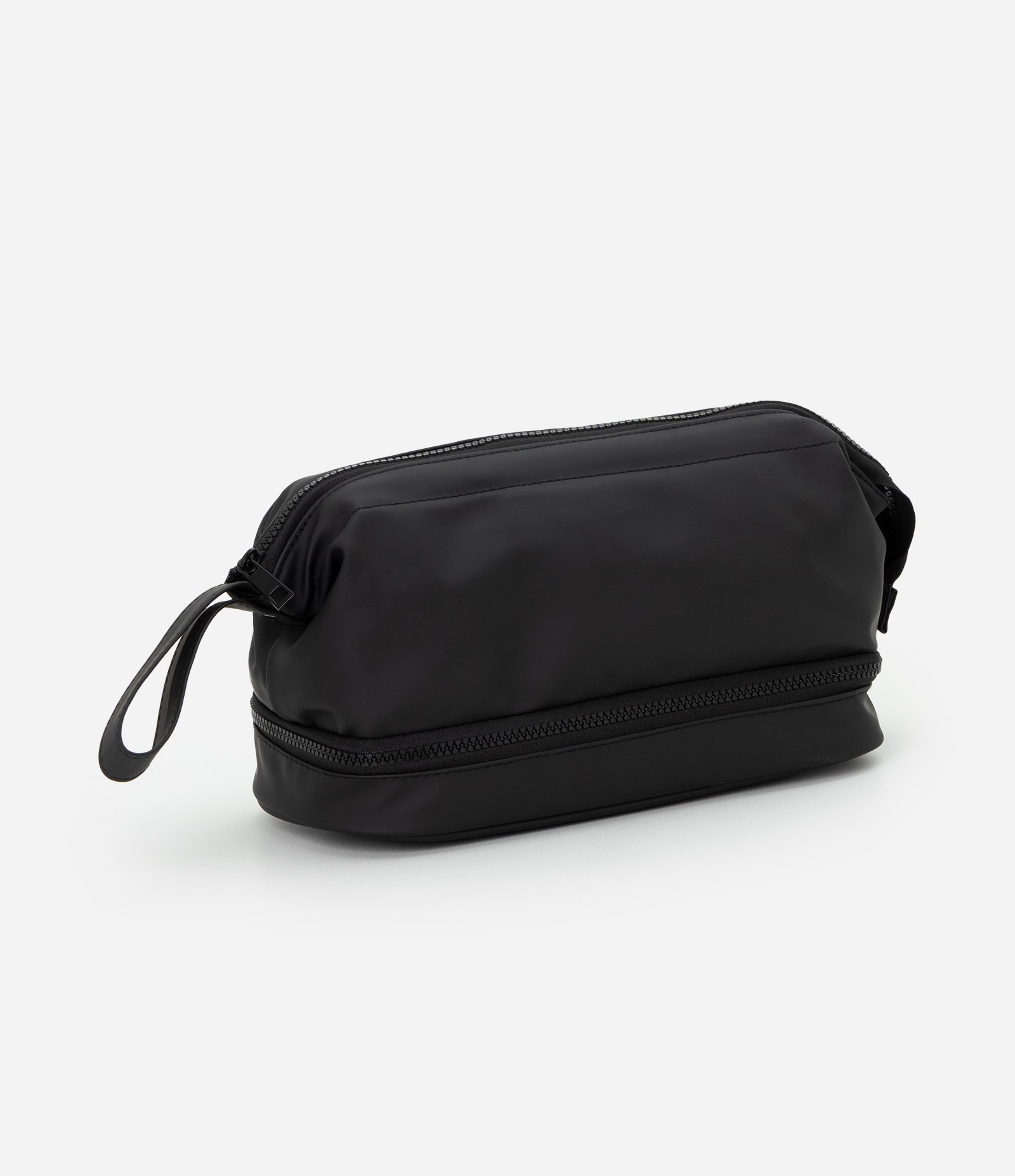 Necessaire Trapézio em PU com Alça Larga Preto 1