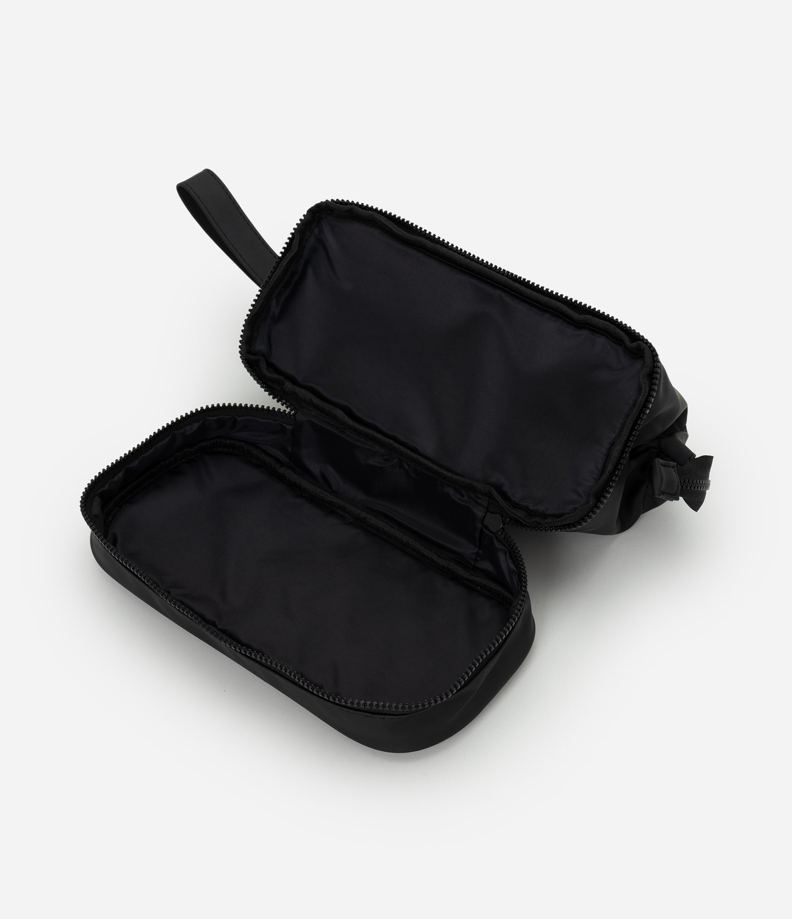 Necessaire Trapézio em PU com Alça Larga Preto 5
