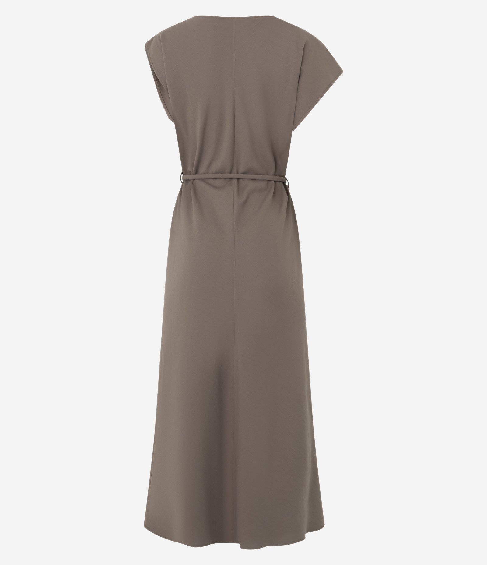 Vestido Midi Alfaiatado com Cinto Delicado Marrom 6