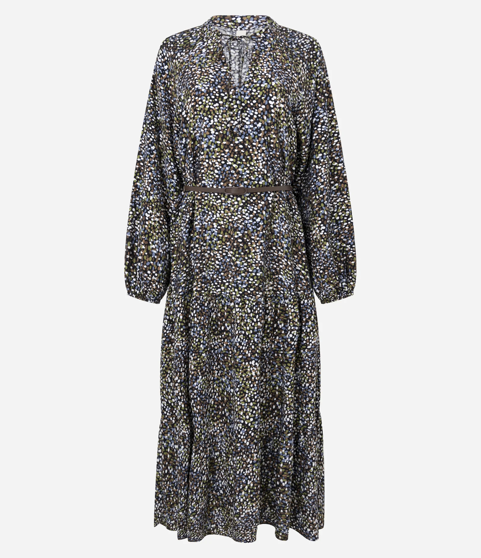 Vestido Midi em Viscose com Estampa e Cinto Fino Multicores 6