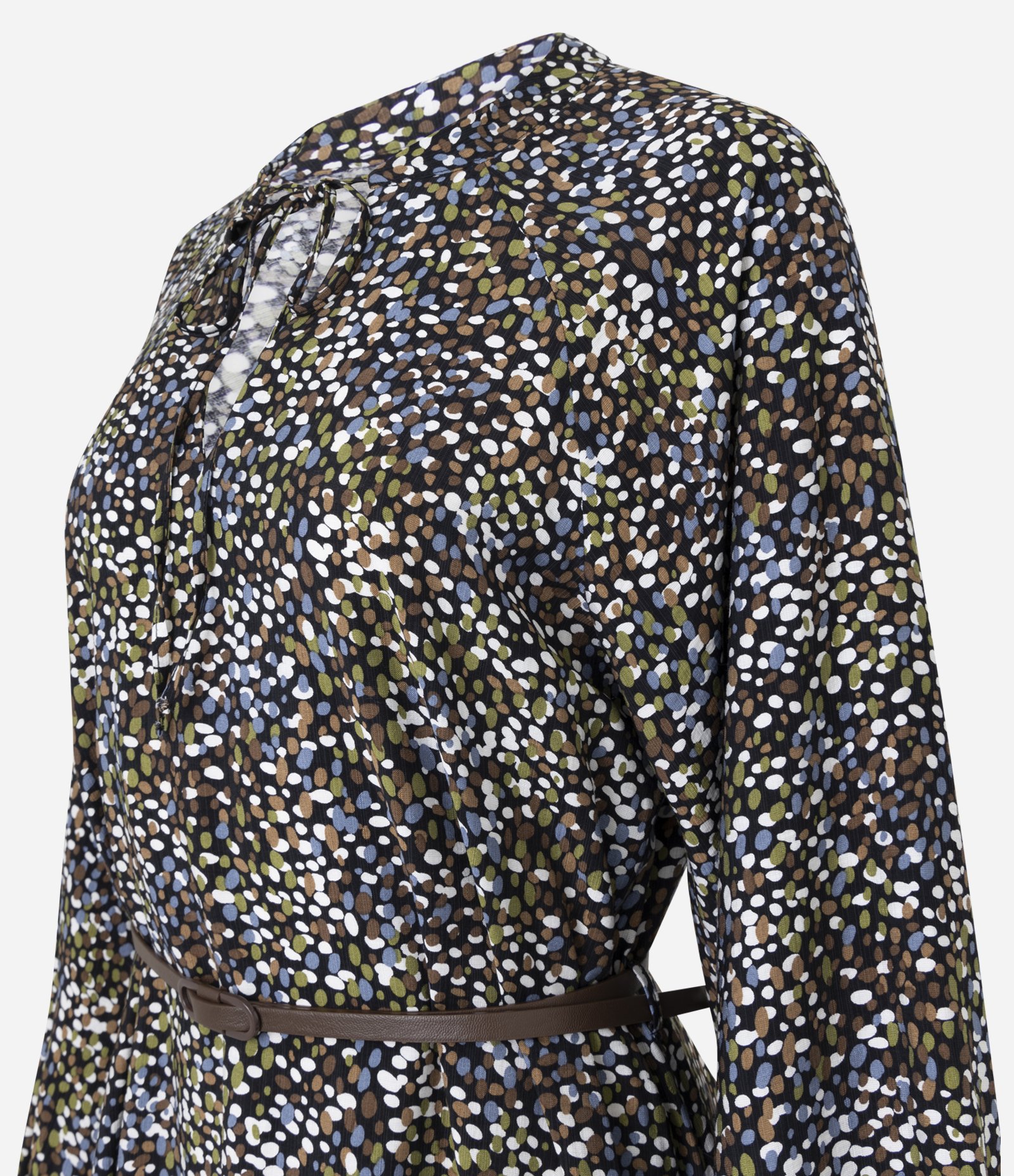 Vestido Midi em Viscose com Estampa e Cinto Fino Multicores 7