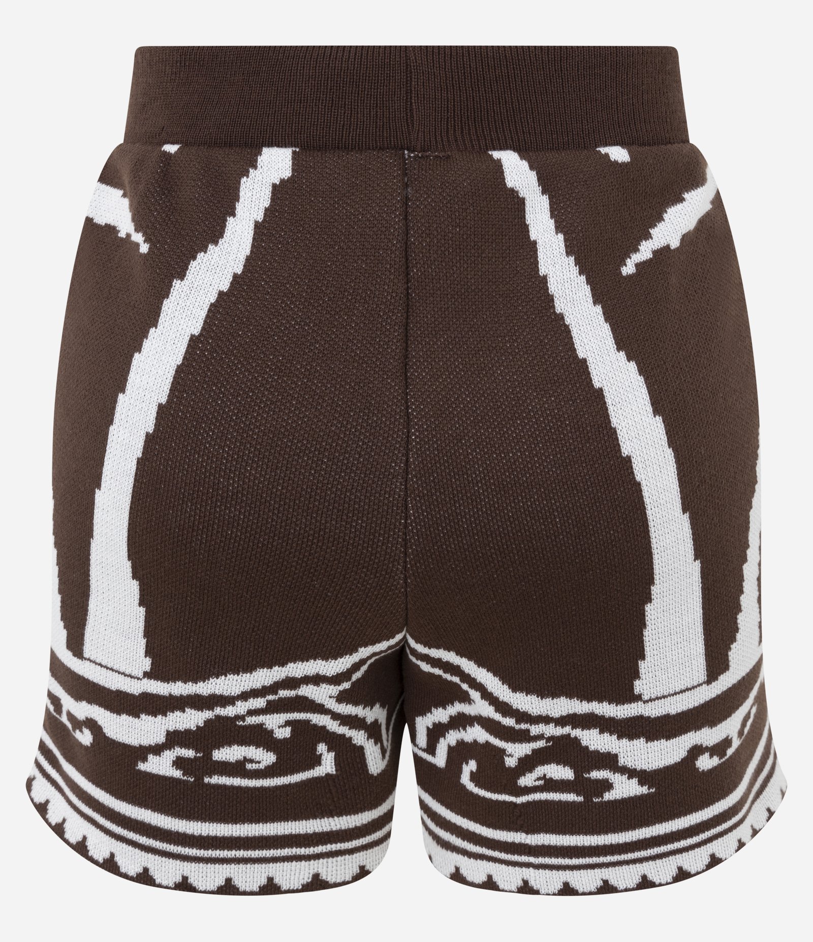 Short em Tricô com Estampa Lateral de Coqueiro Marrom 7