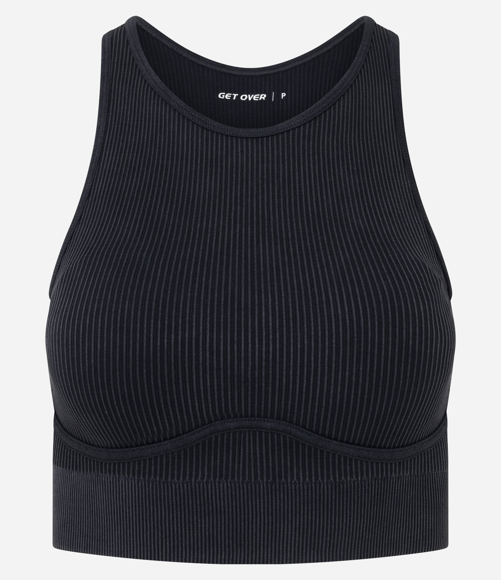 Top Esportivo Seamless Canelado Preto 1