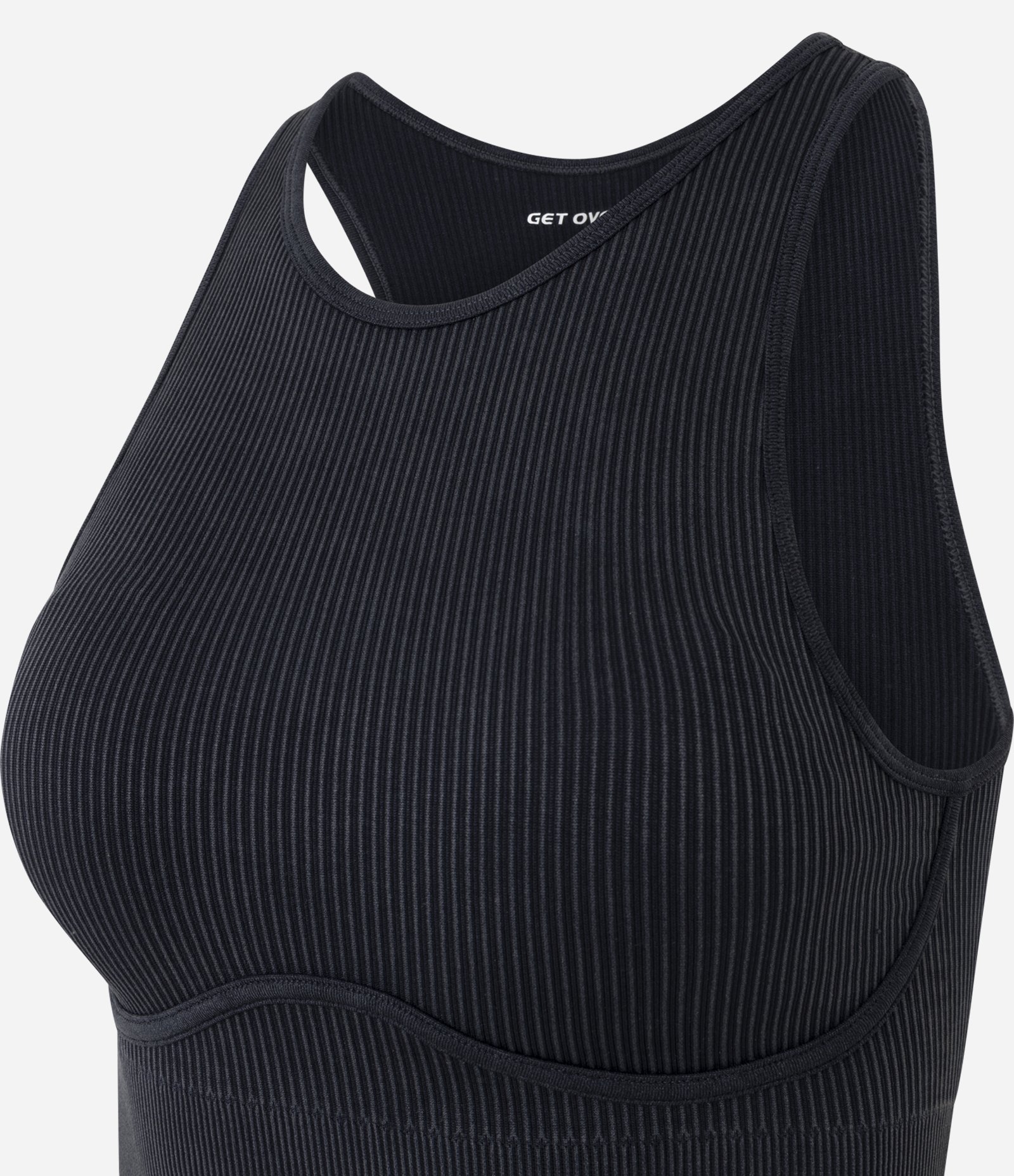 Top Esportivo Seamless Canelado Preto 2