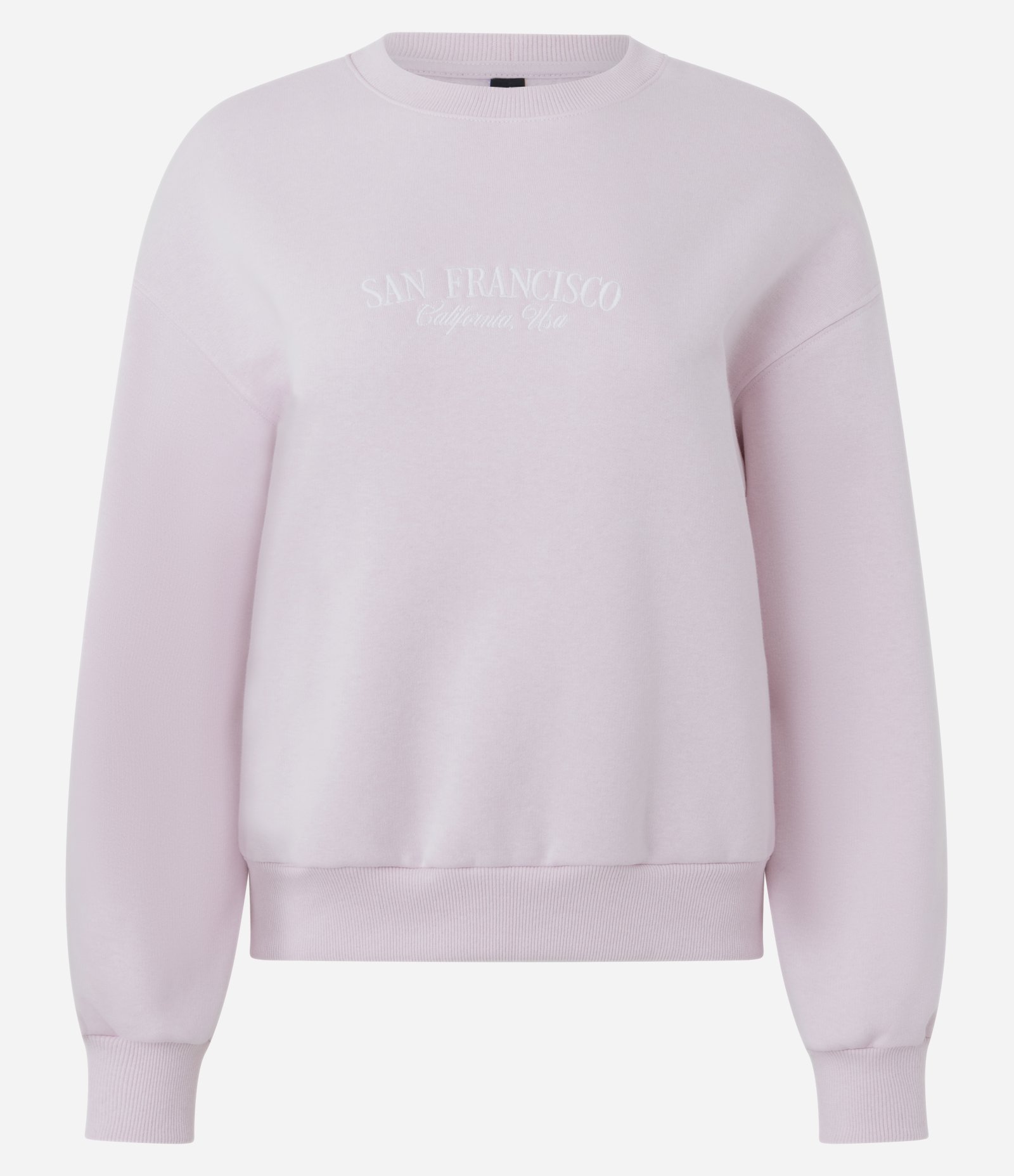 Blusão Moletom Alongado com Estampa Frontal Rosa 1