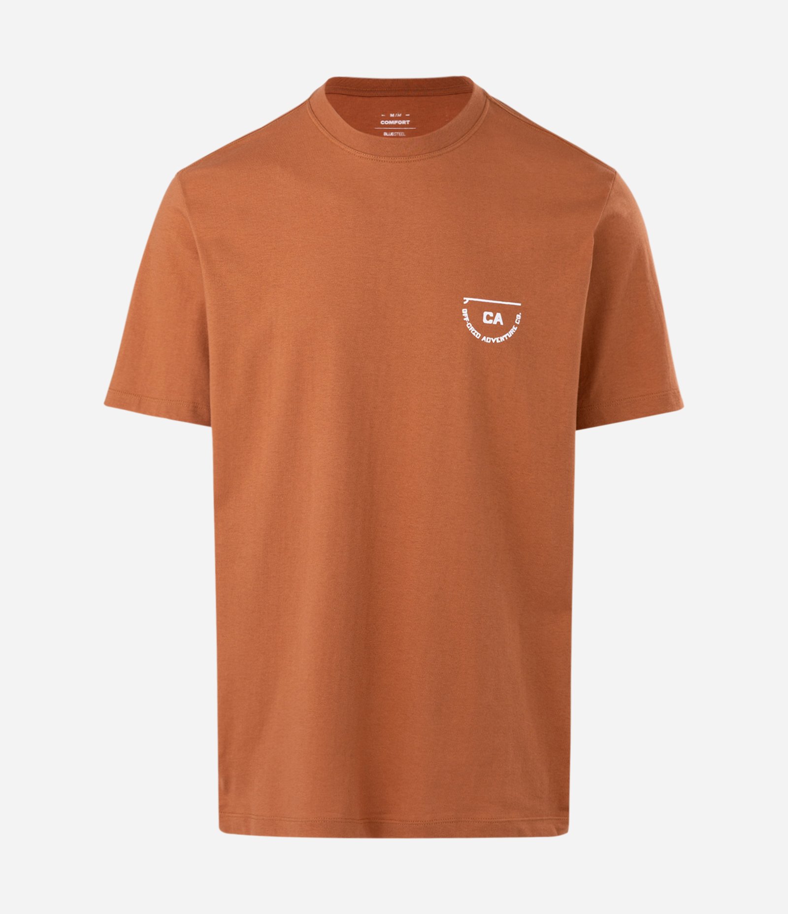 Camiseta Comfort em Algodão com Estampa de Letras Travelers Laranja 5