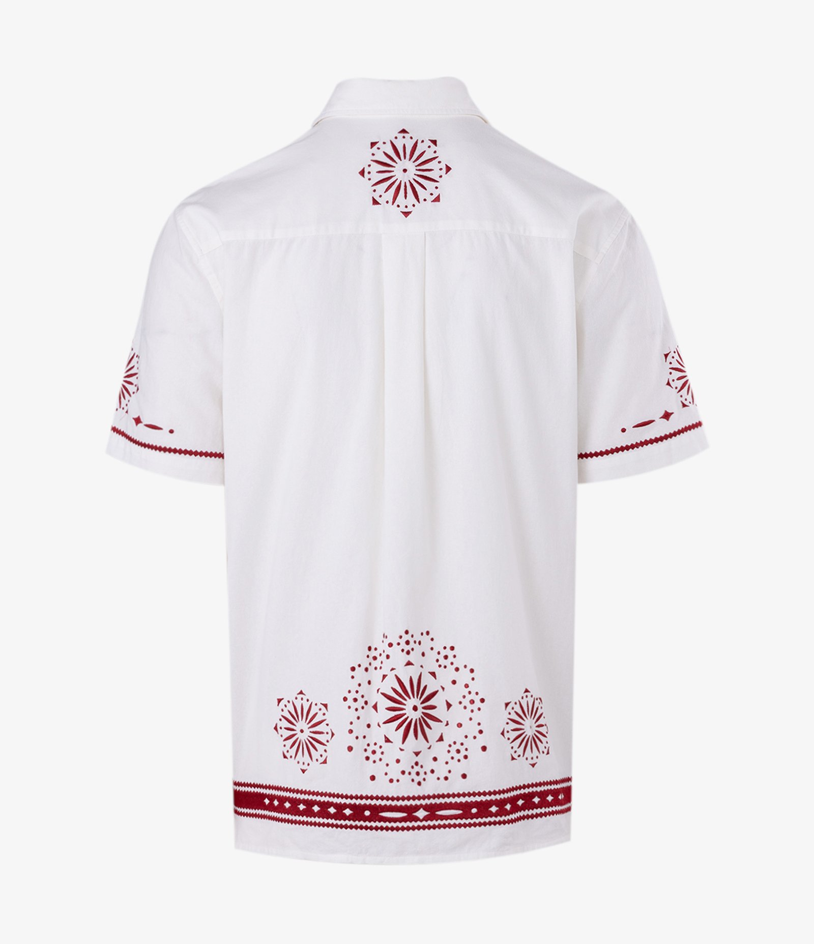 Camisa Manga Curta em Tricoline com Mandala Bordada Branco 6