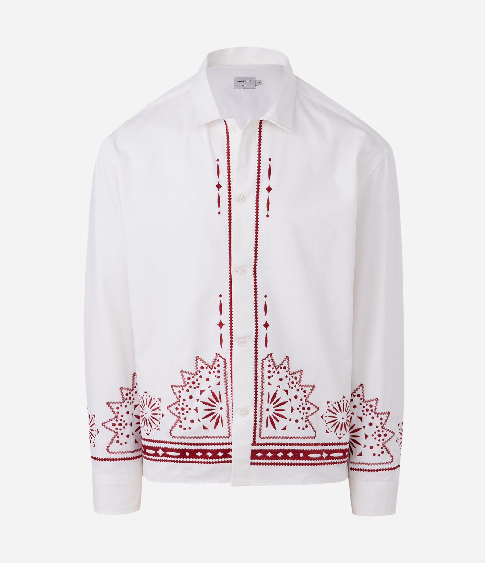 Camisa Manga Longa em Algodão com Mandala Bordada Branco 5