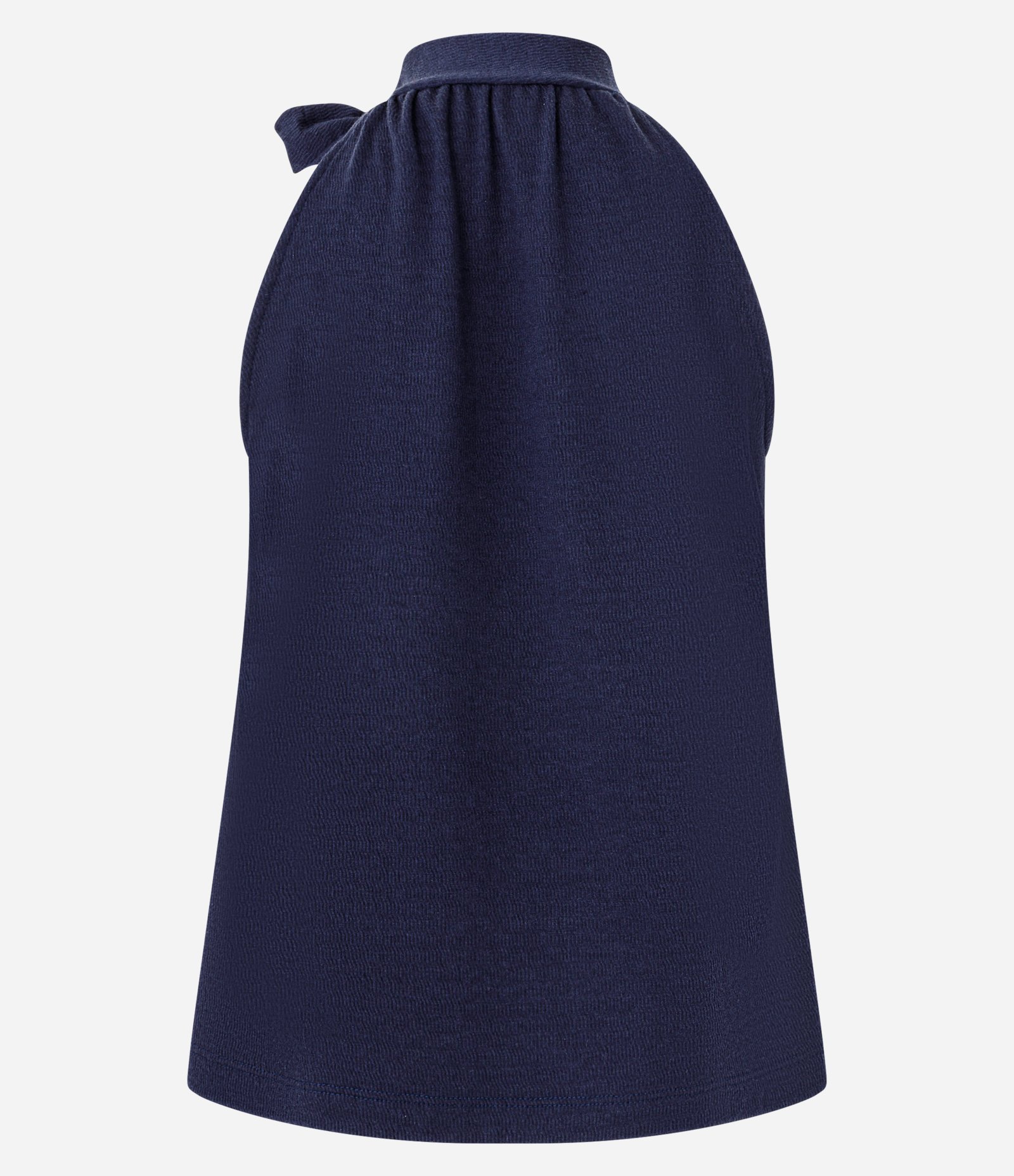 Blusa Gola Alta com Amarração em Laço Azul 6
