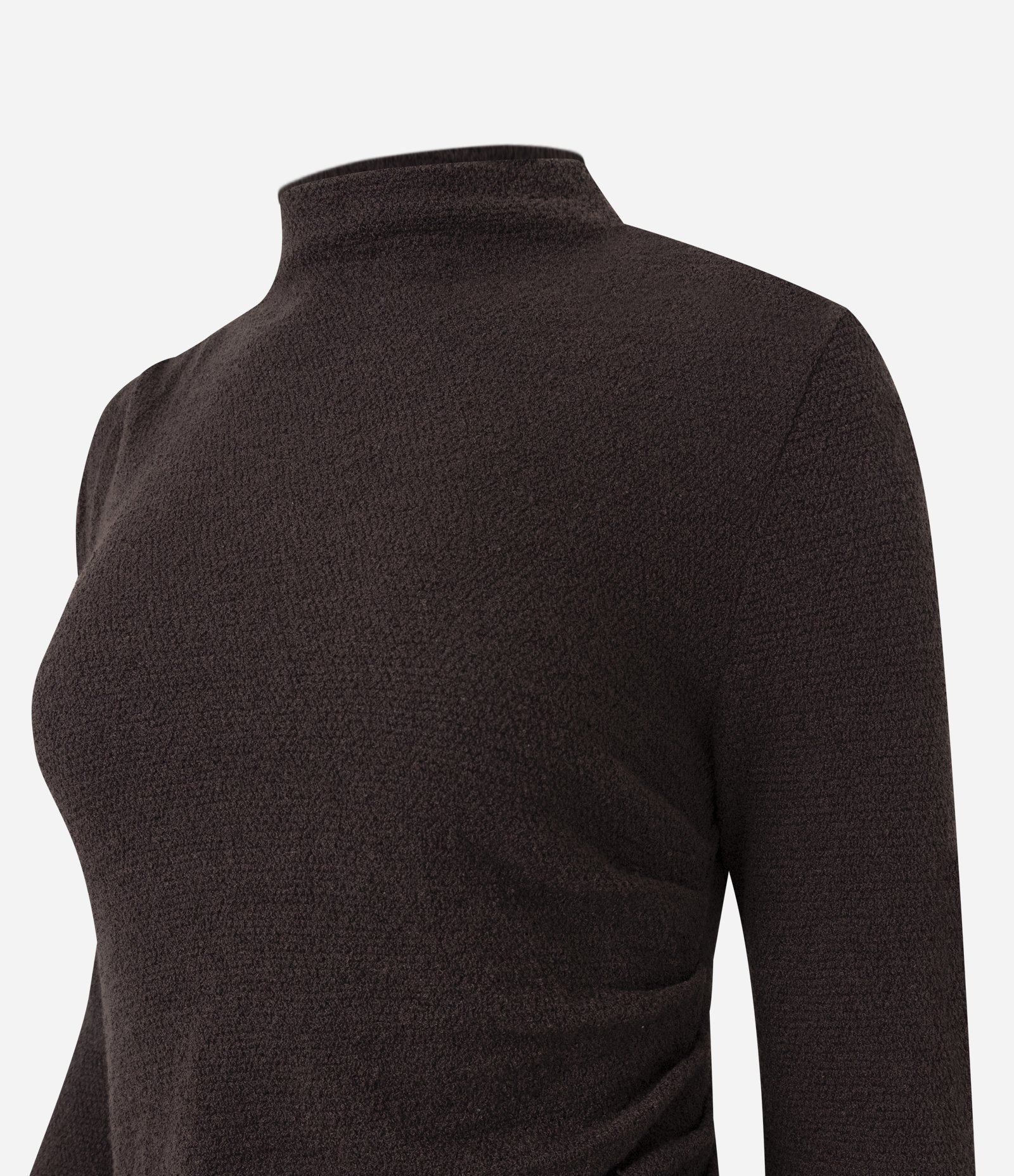 Vestido Midi em Tricô com Puxadinho Lateral Marrom 7